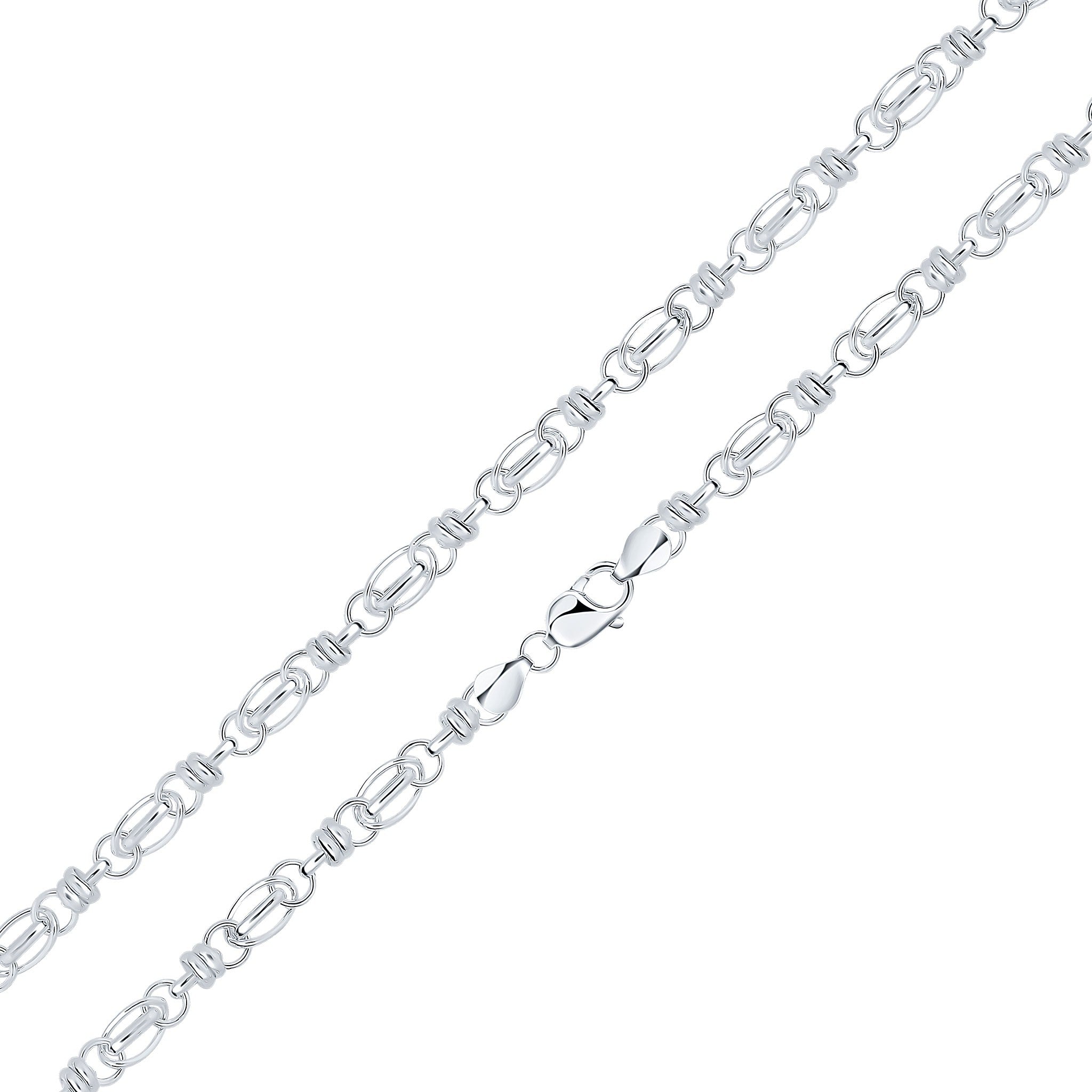 Silver 7.8mm Multi Link Oval 7.5"