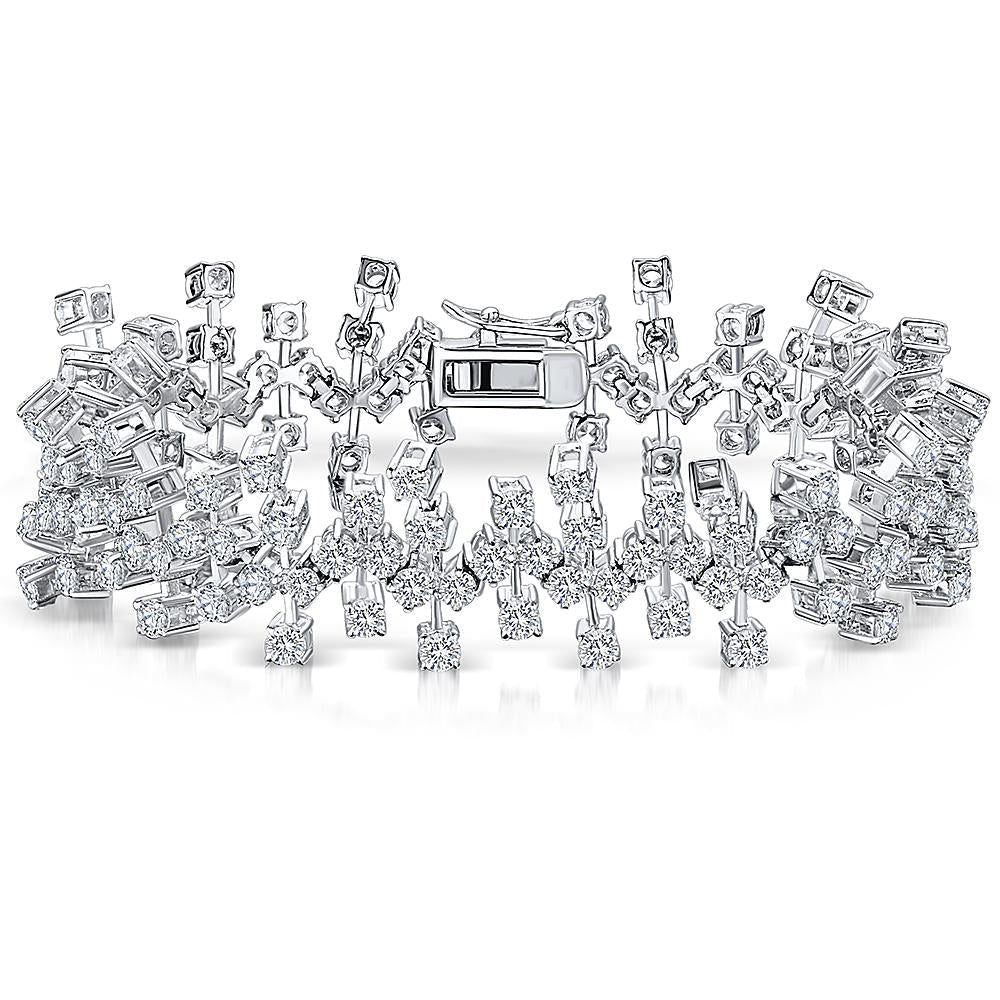 Sterling Silver Scattered Cubic Zirconia Bracelet