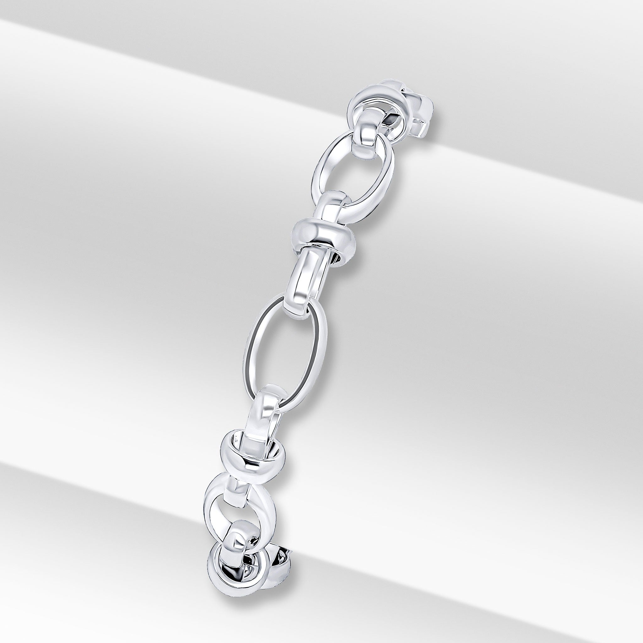 Silver 8.5mm Oval pinch bar 7.5