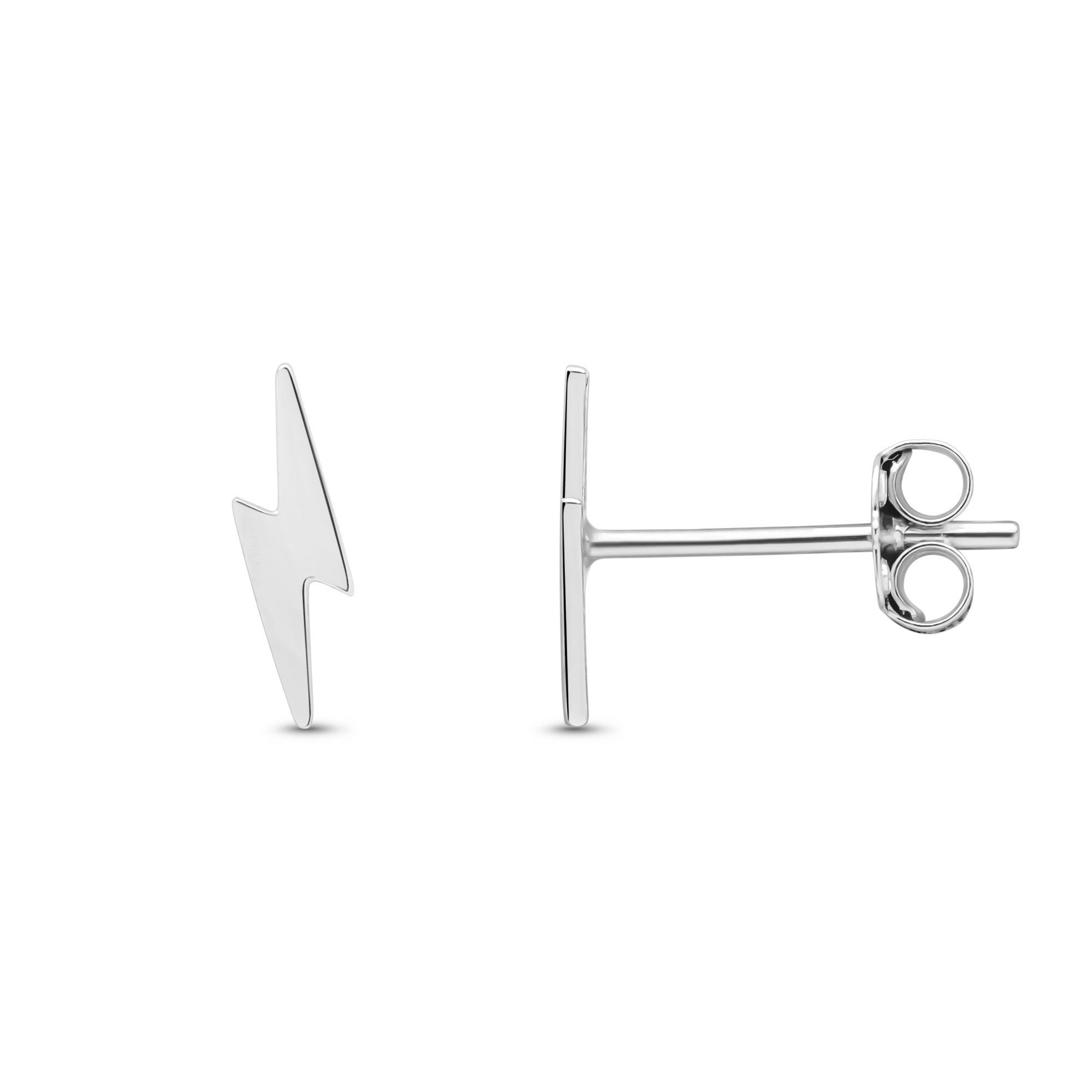 9CT WG POLISHED LIGHTNING STUD EARRINGS