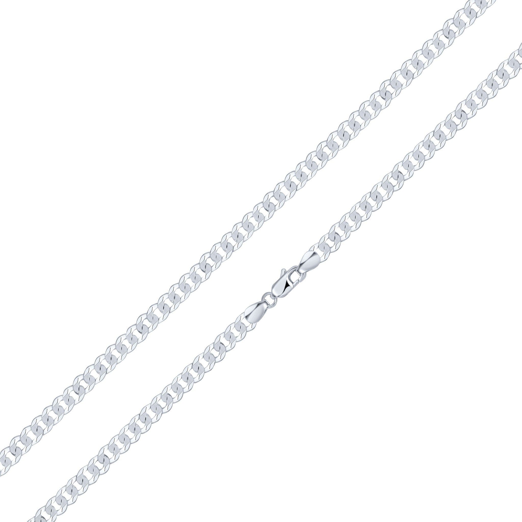 Silver 5.5mm Curb Necklace 20"