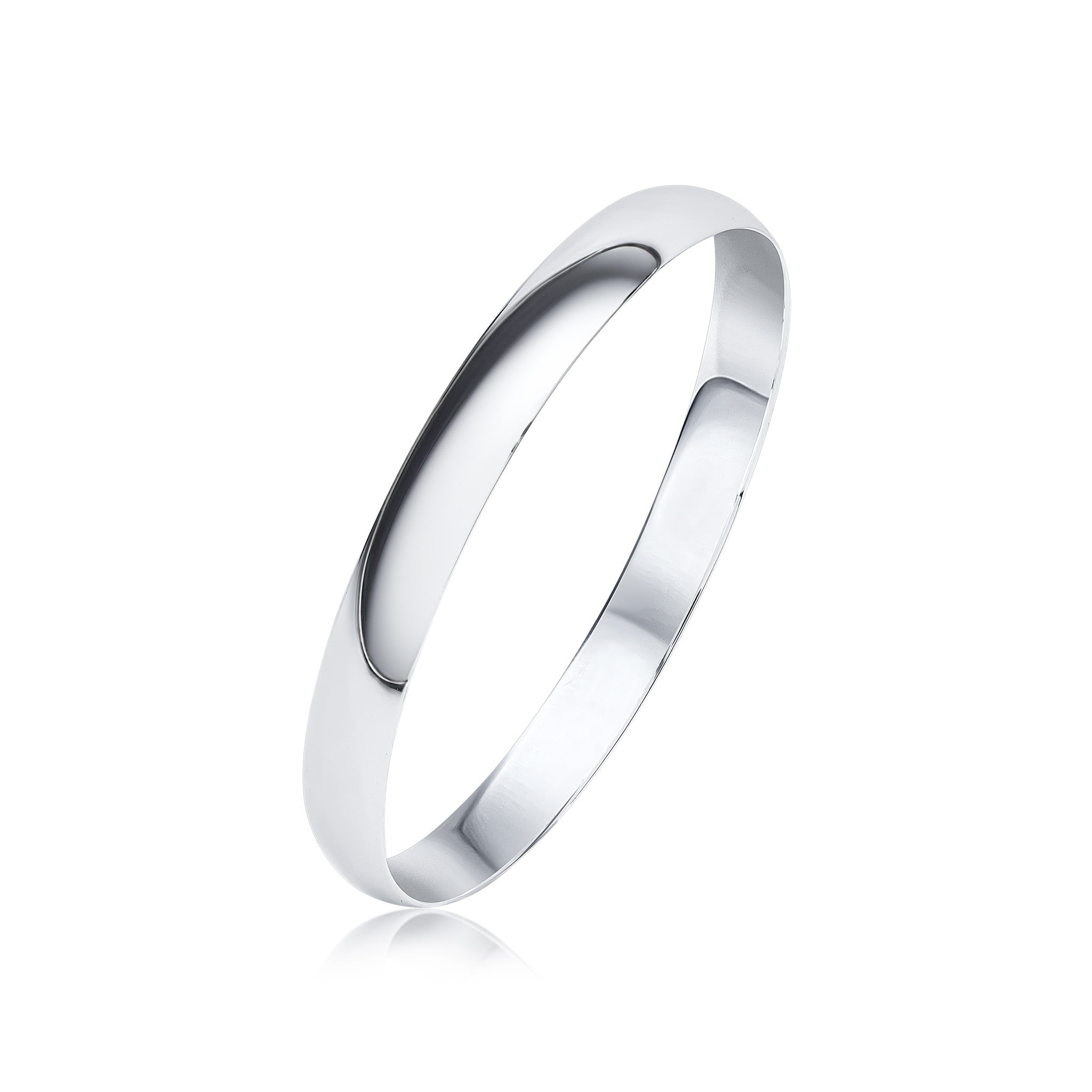 Silver 8mm Round Court Bangle