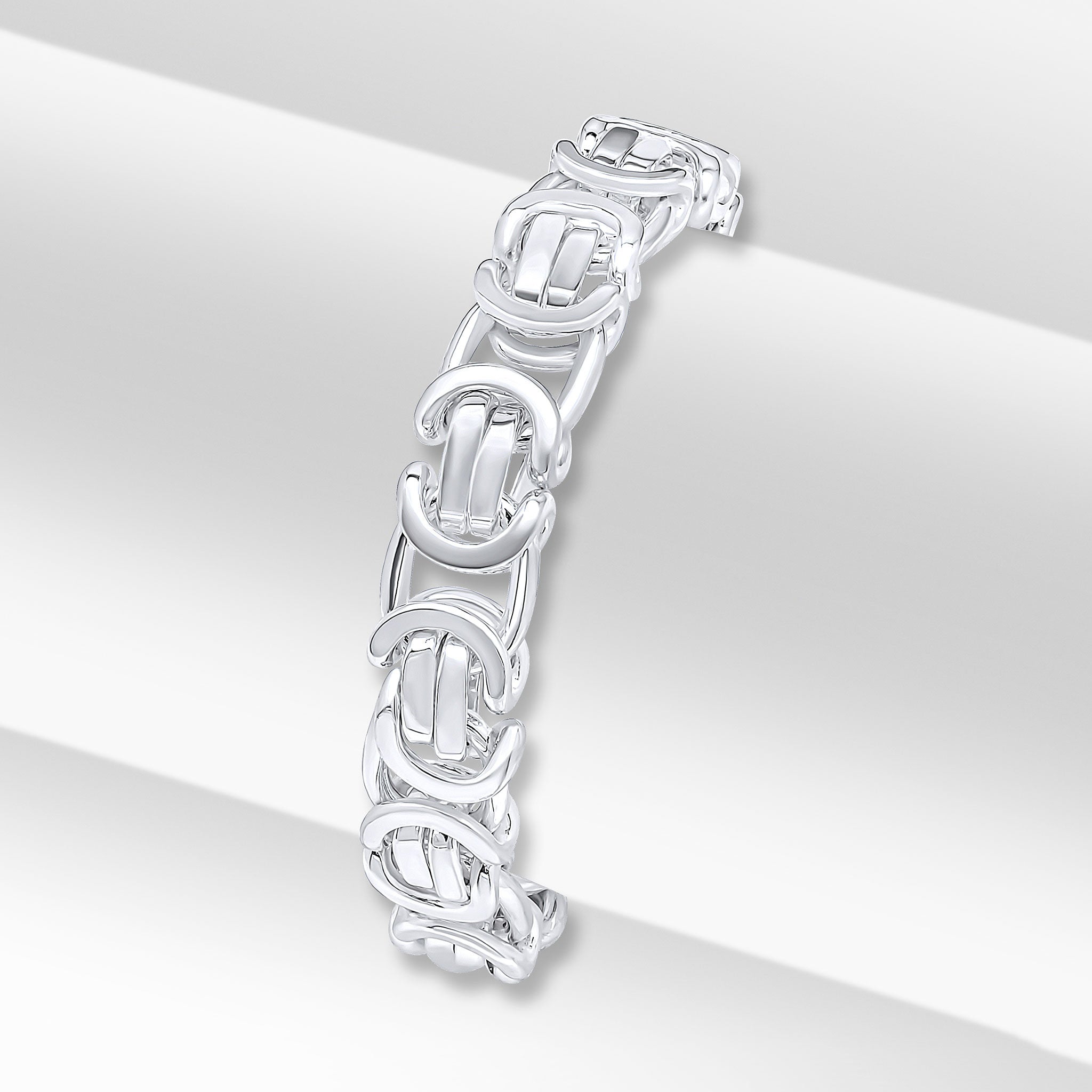 Silver 10mm Flat Byzantine 7.5" Bolt Ring