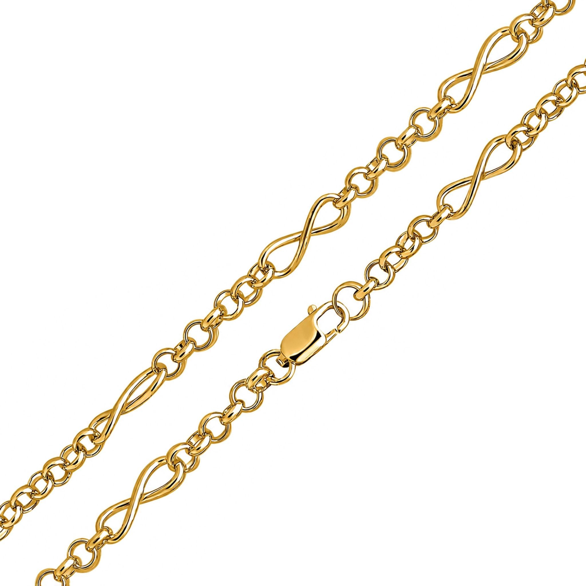 18ct Vermeil 6.3mm Infinity Belcher 7.5"