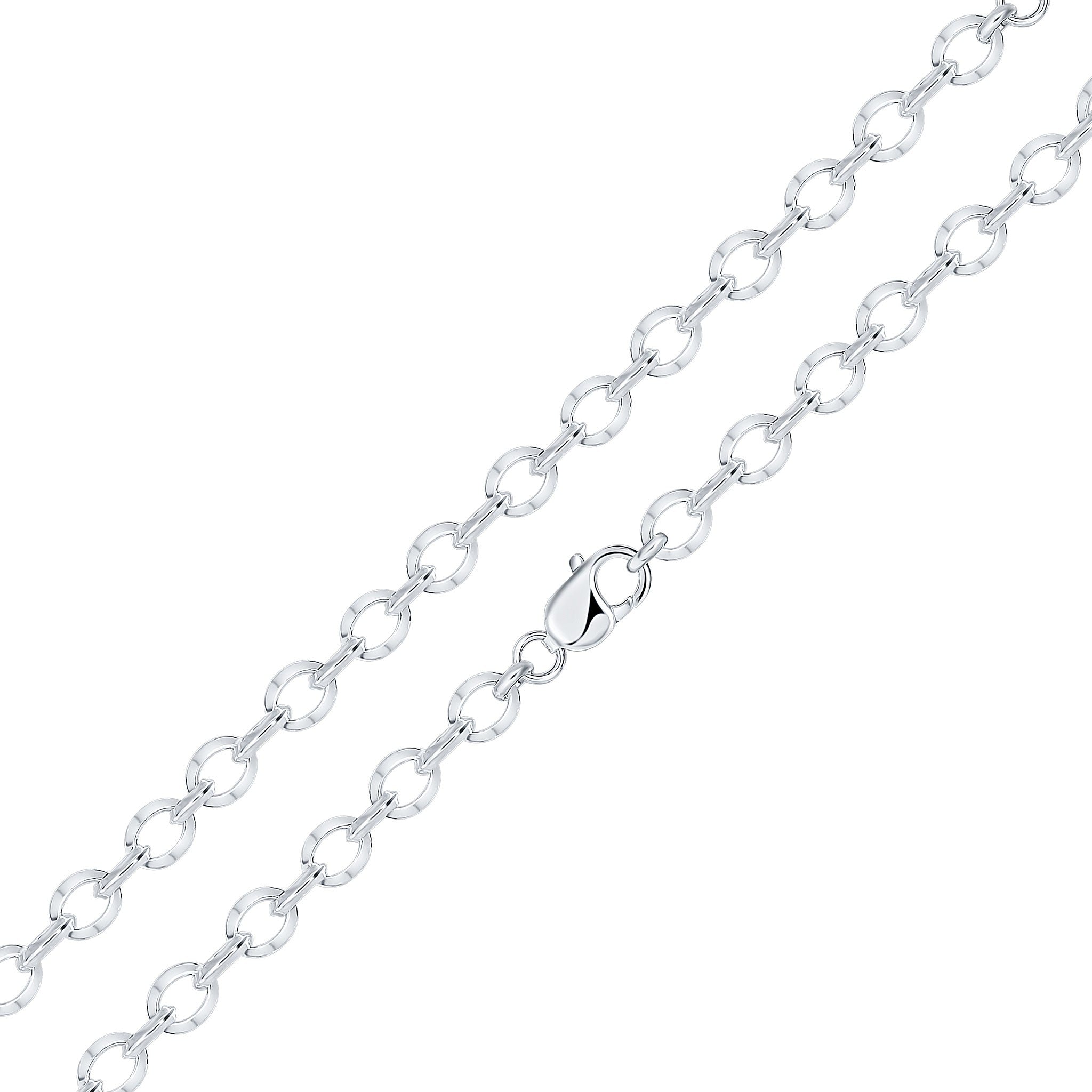 Silver 7mm Bevelled Oval 7.5"