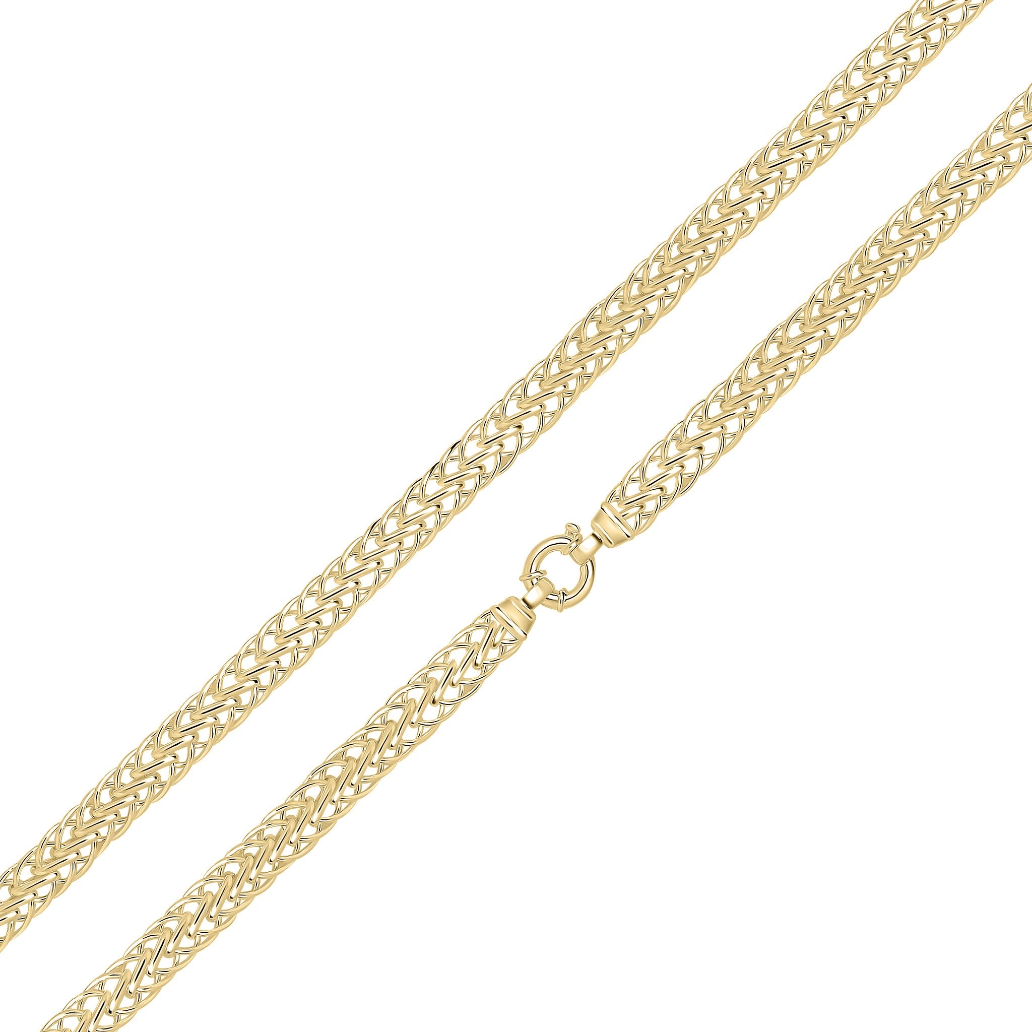 18ct Vermeil 9mm Flat Spiga 7.5" Bolt Ring