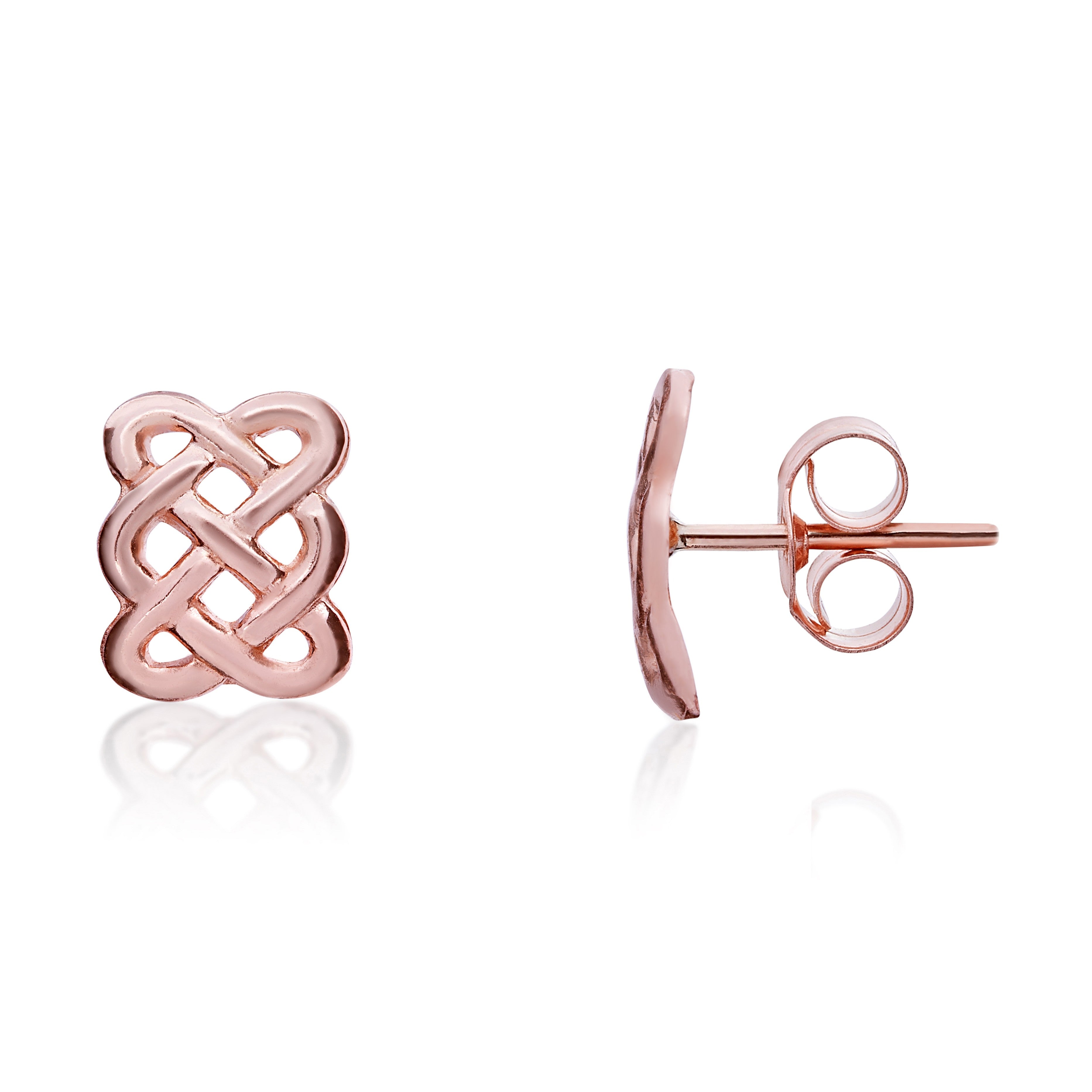 9CT ROSE GOLD OBLONG CELTIC STYLE STUD EARRINGS