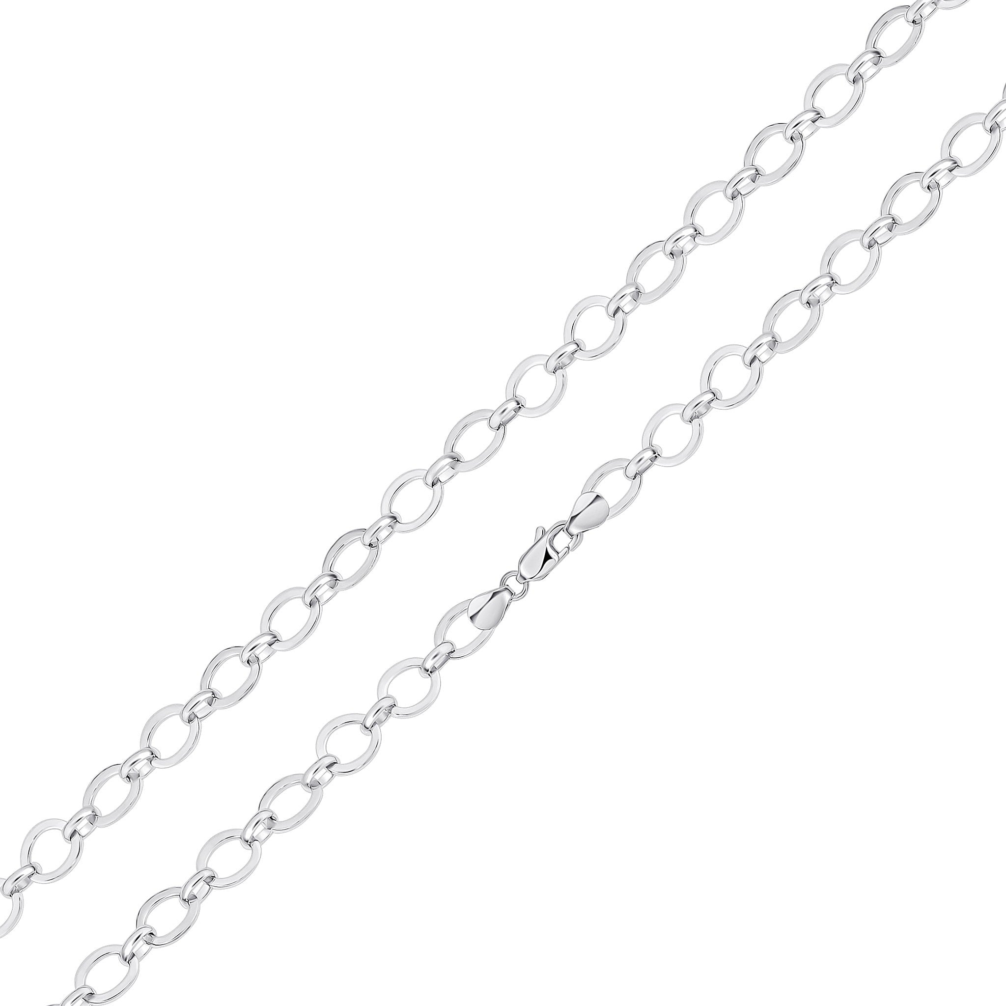 Silver 7mm Flat Oval 7.5"