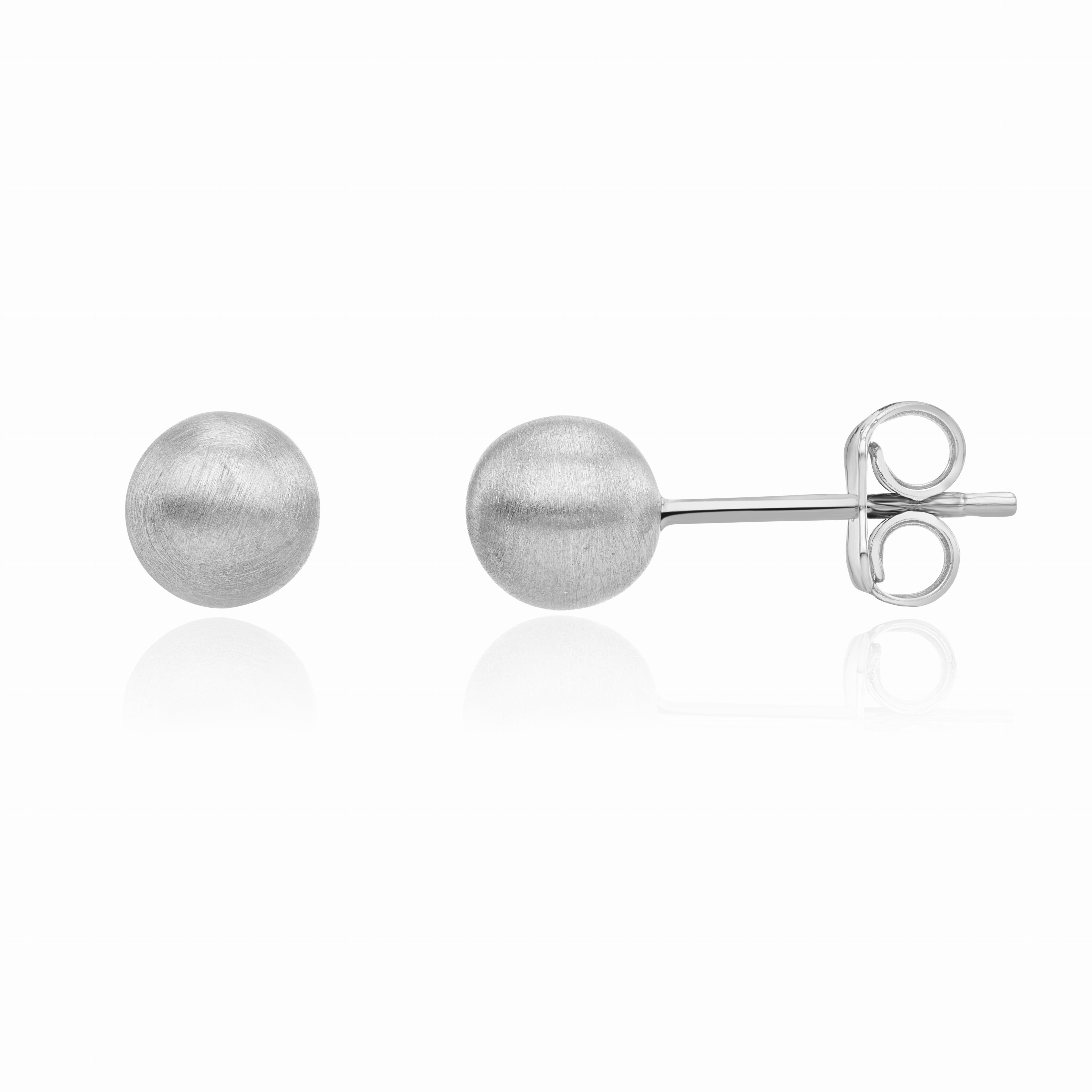 9CT WG SATIN FINISH 6MM BALL STUDS