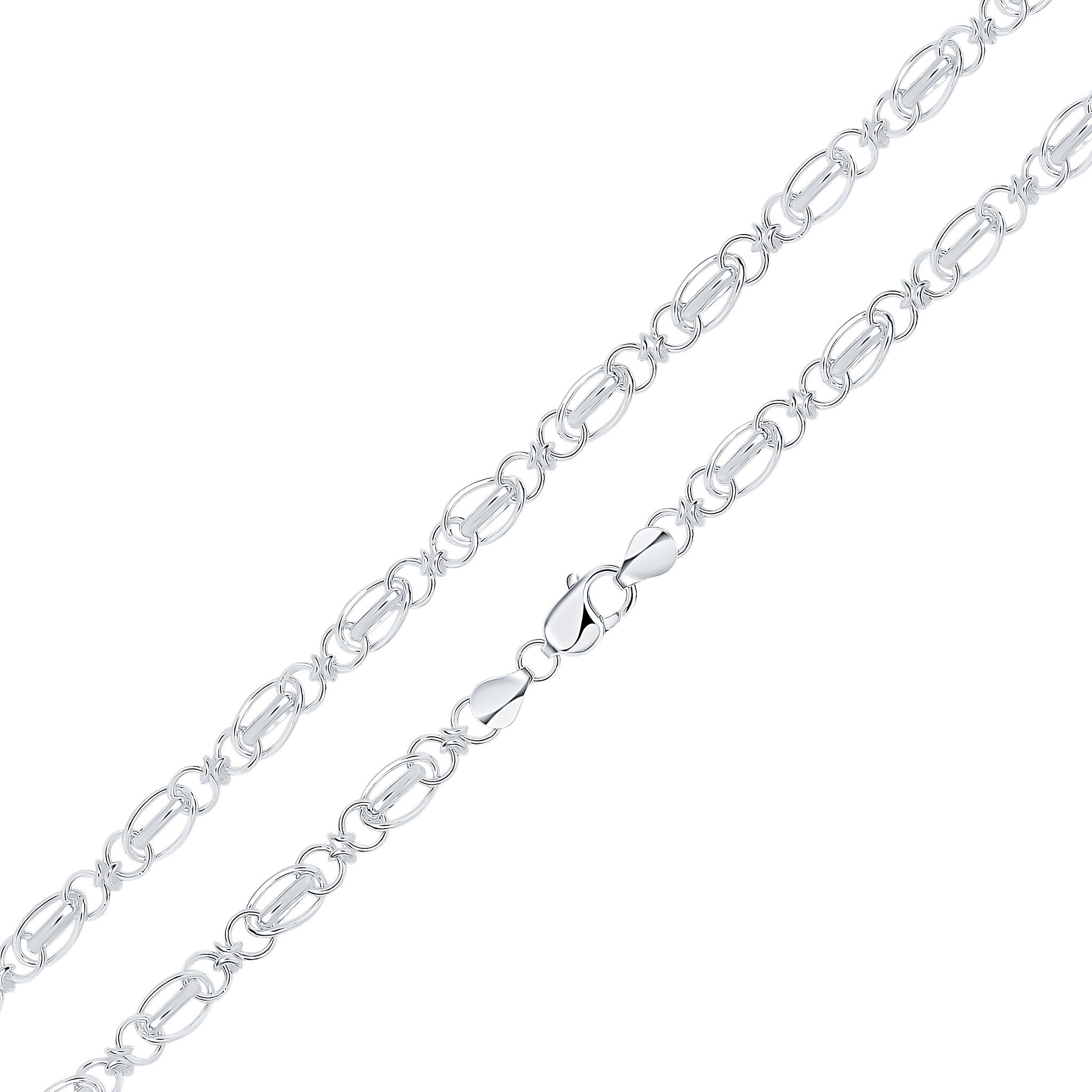 Silver 6.5mm Oval Round Belcher 18"