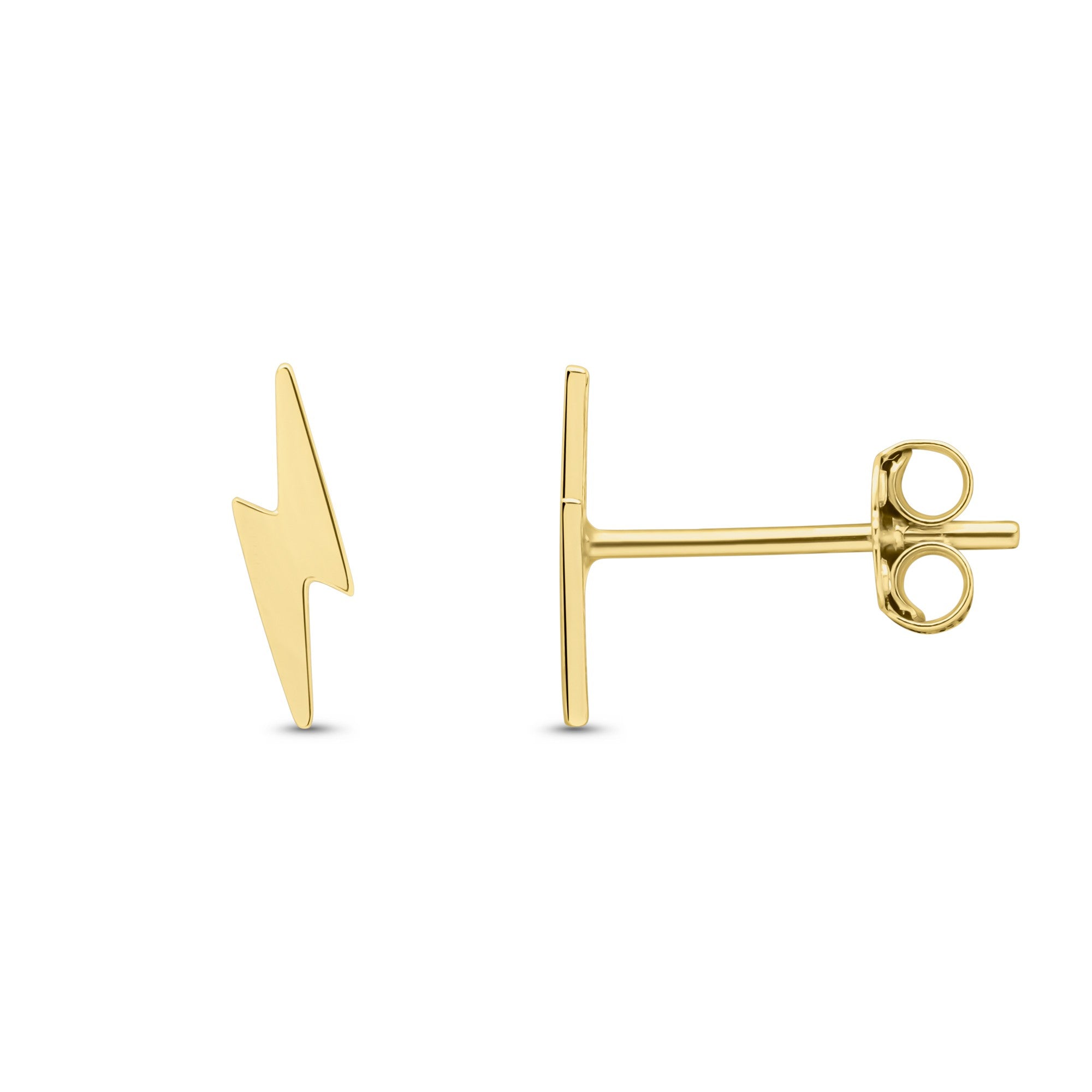 9CT YG POLISHED LIGHTNING STUD EARRINGS