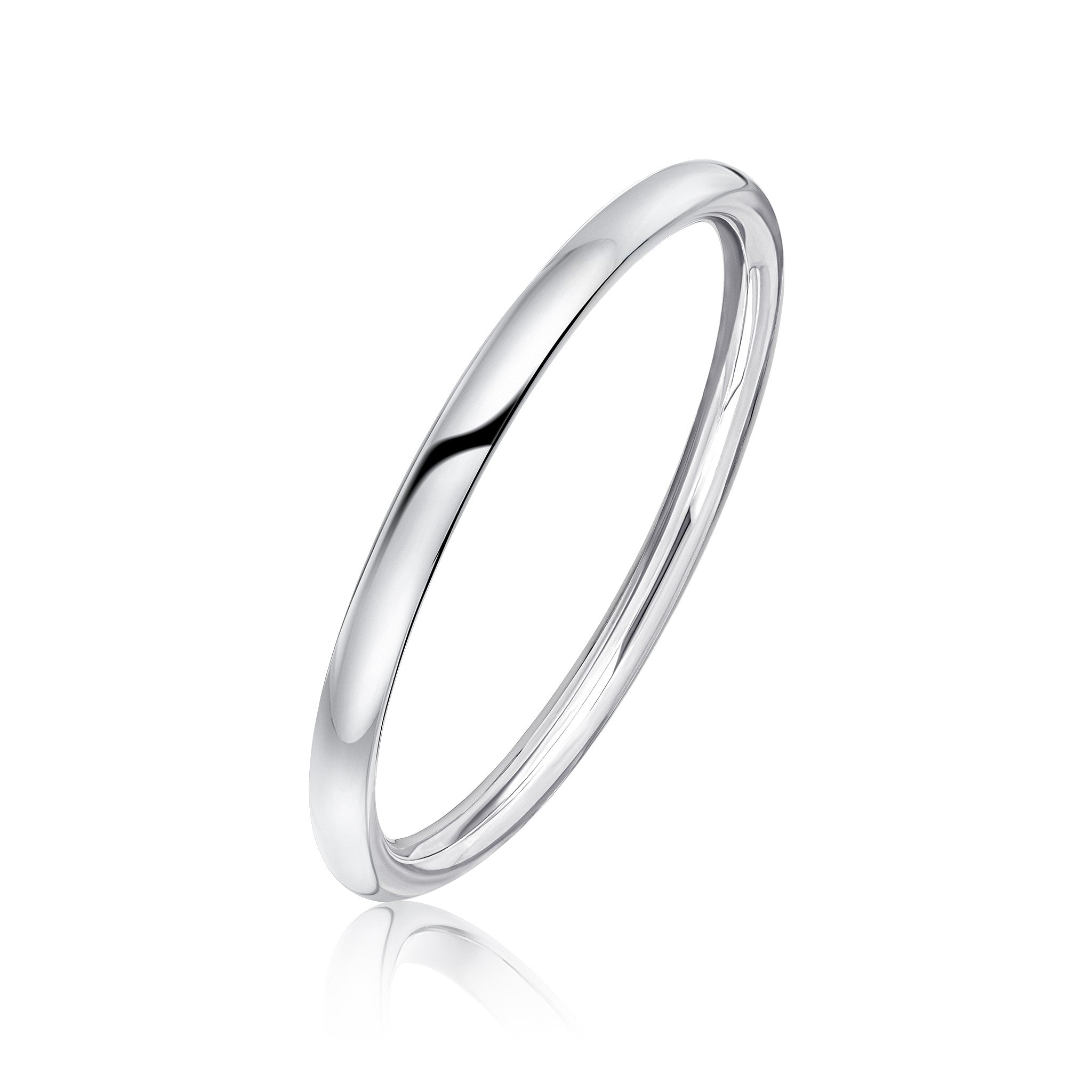 Silver Round Profile 6mm Bangle