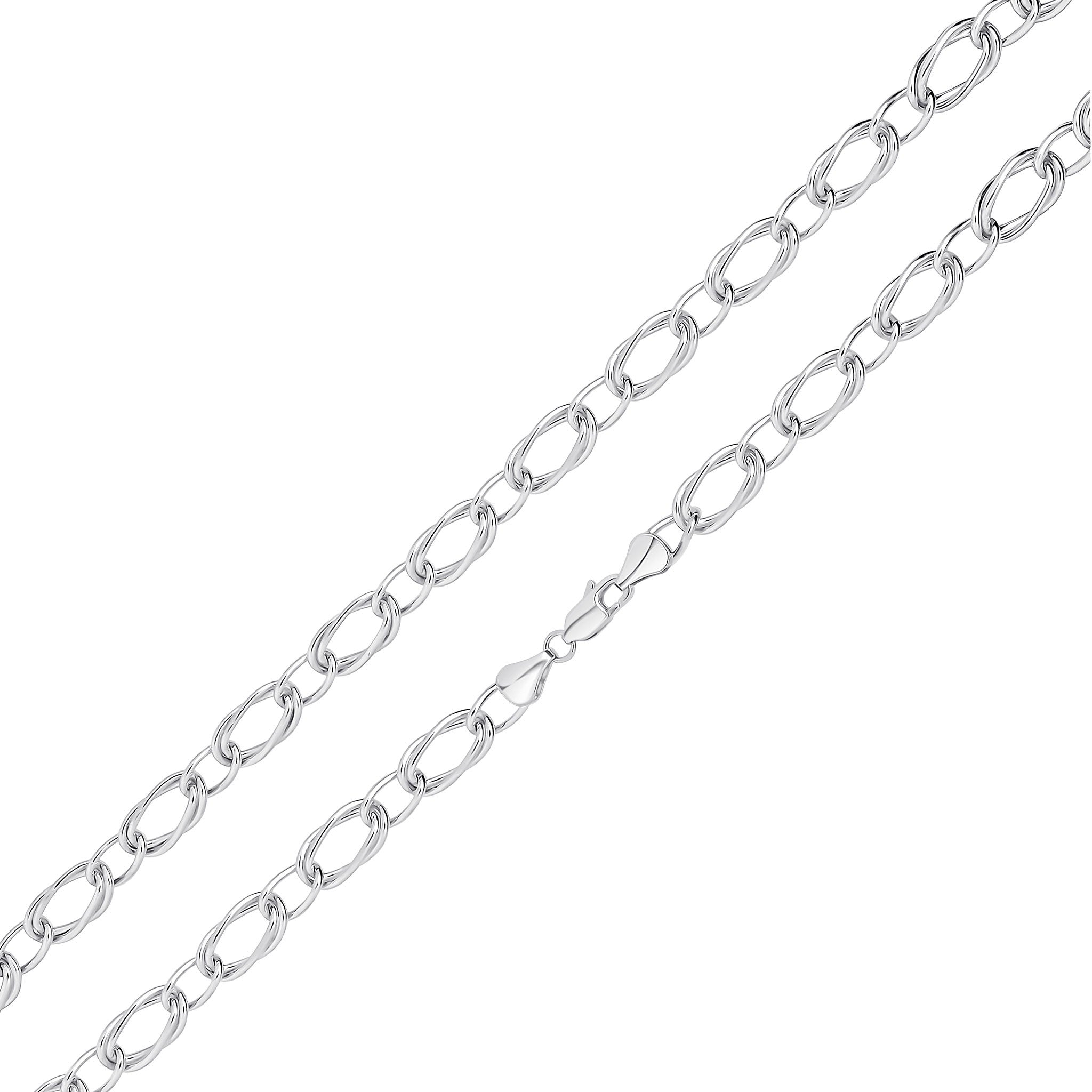 Silver 8mm Oval Double Link 7.5"