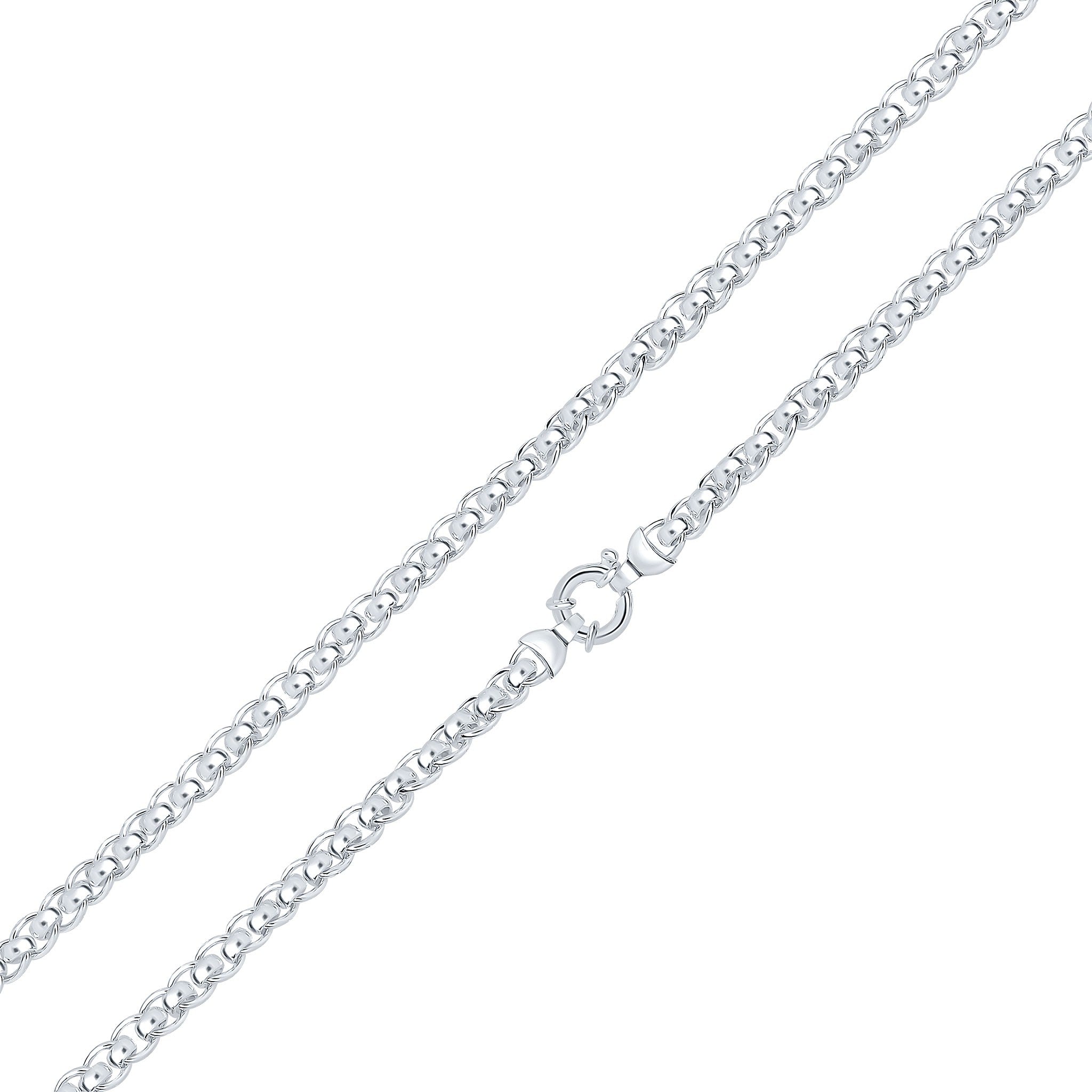 Silver 6.7mm Curb Rollerball 7.5" Bolt Ring
