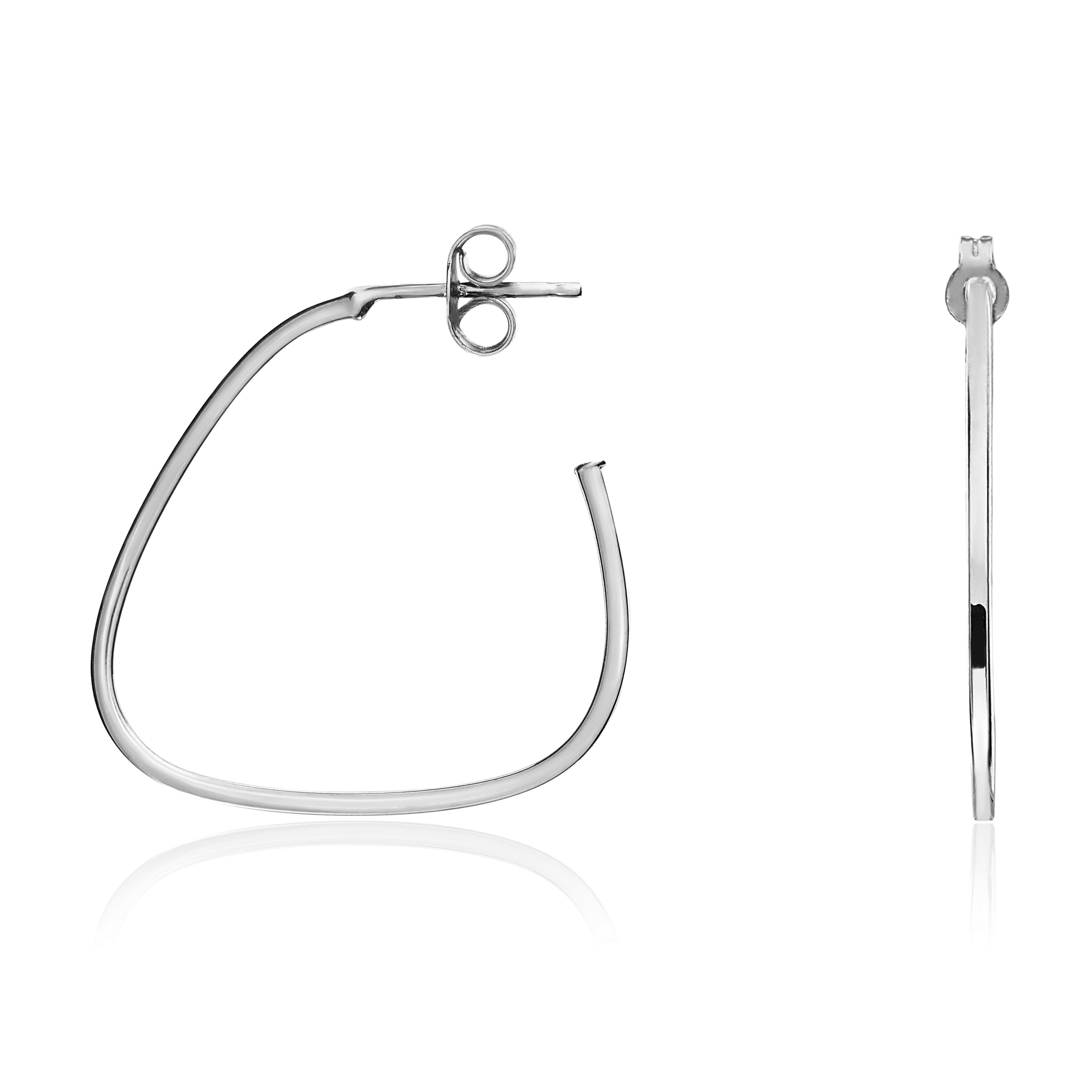 9CT WG TRIANGULAR HOOP WITH PEG & SCROLL FITTING