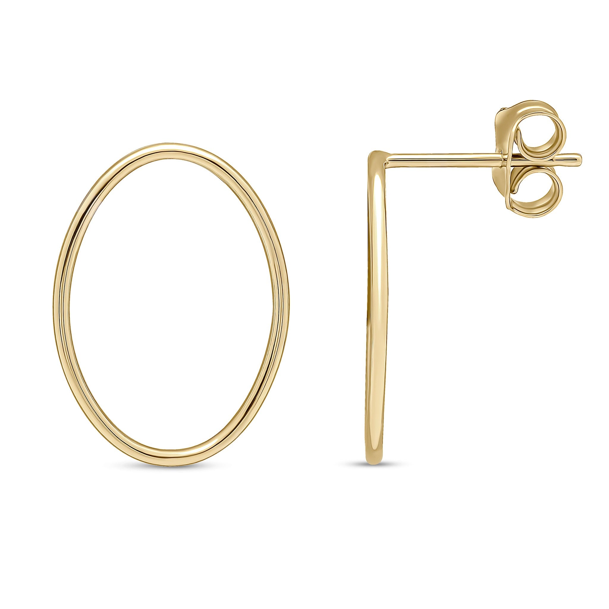 9CT YELLOW GOLD OPEN OVAL EARRINGS