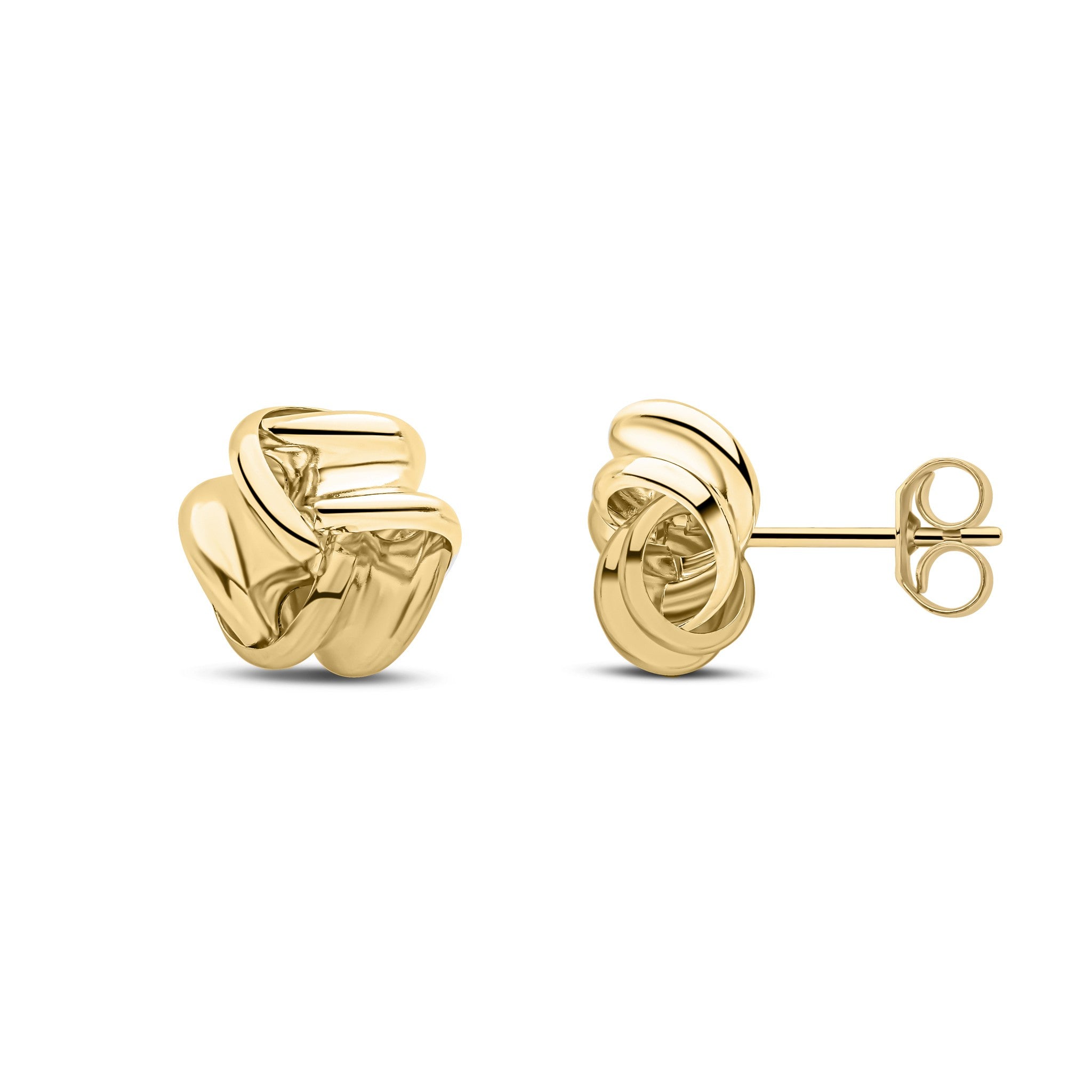 9CT YG POLISHED 9MM RIBBON KNOT EARRINGS