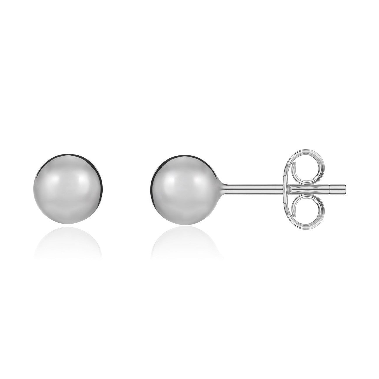 18CT WHITE GOLD 7MM POLISHED BALL STUDS