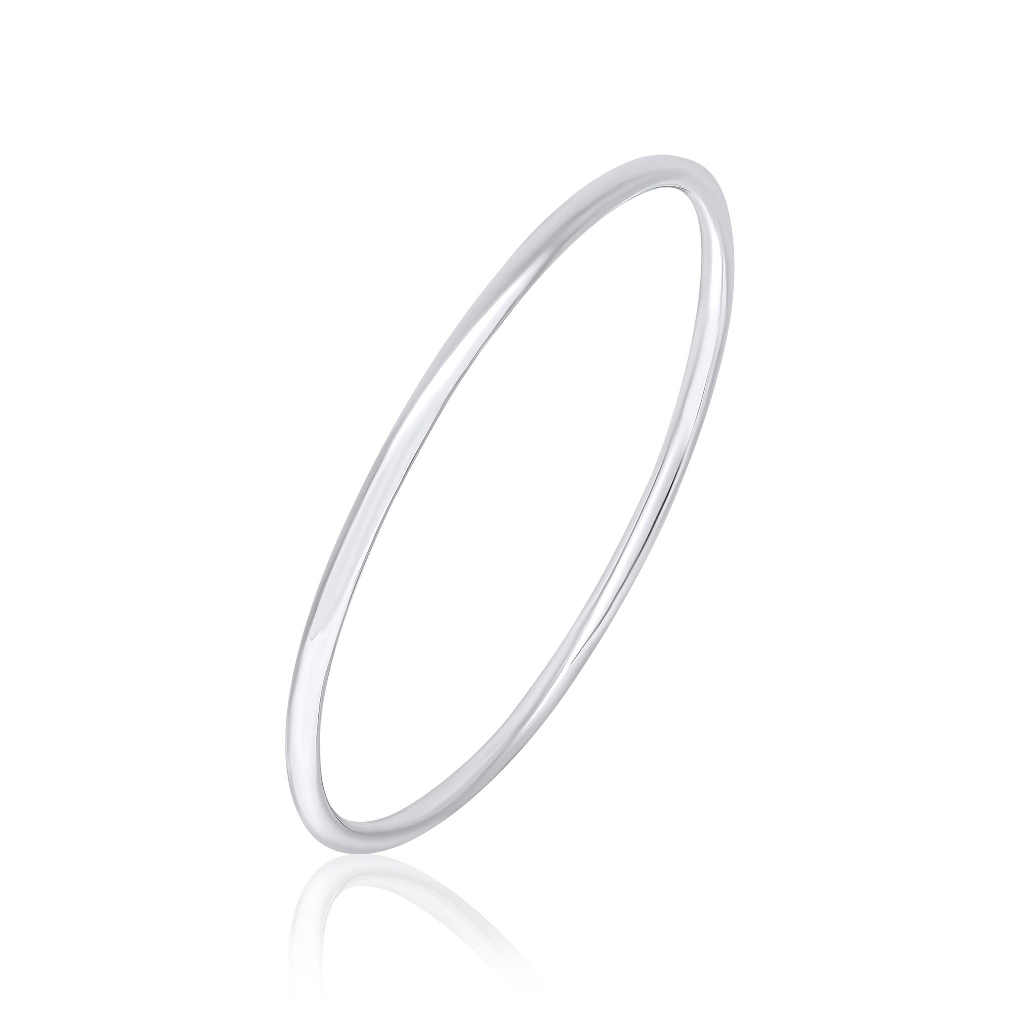 Silver Round Profile Stacker 3mm Bangle 60mm