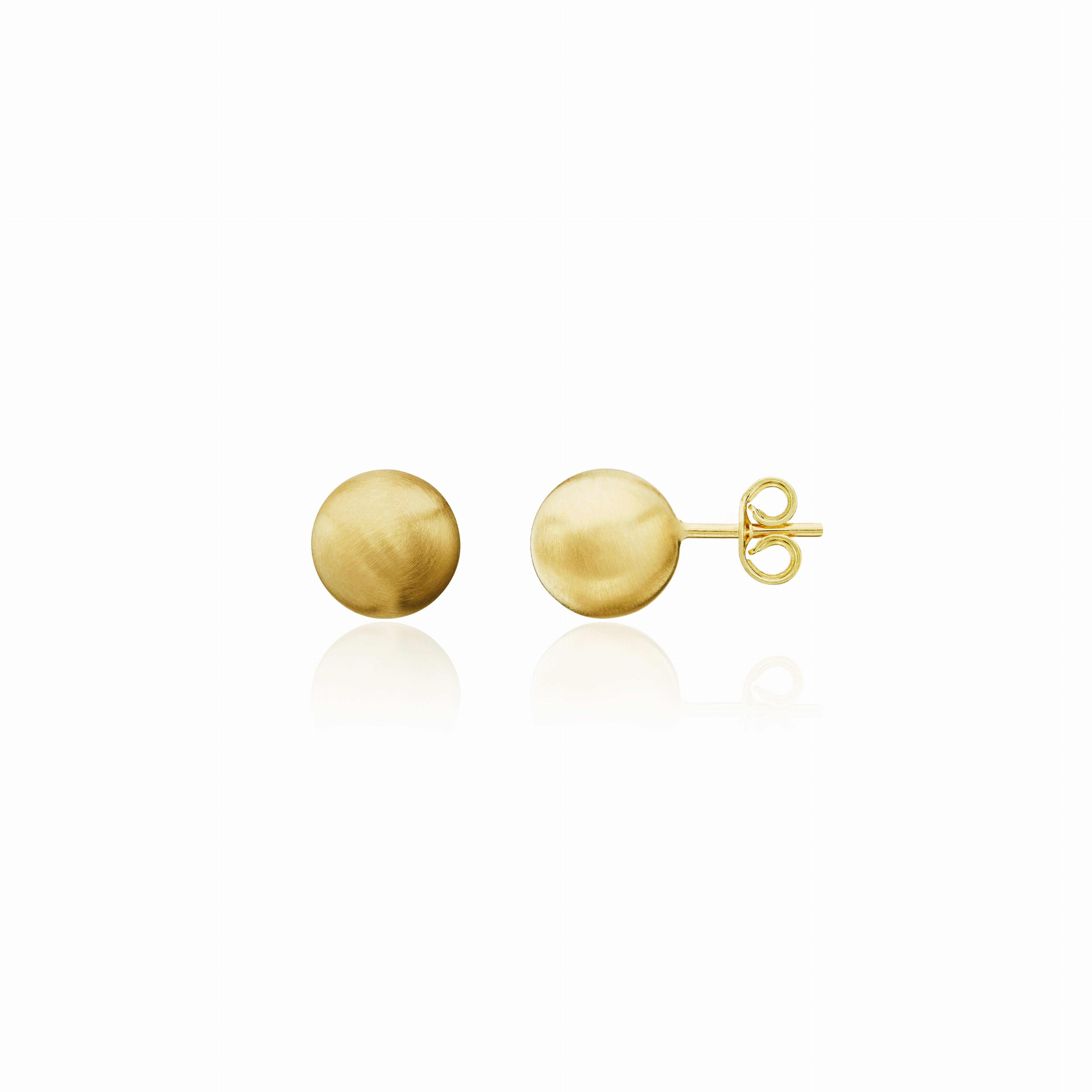 9CT YG SATIN 5MM BALL STUD EARRINGS