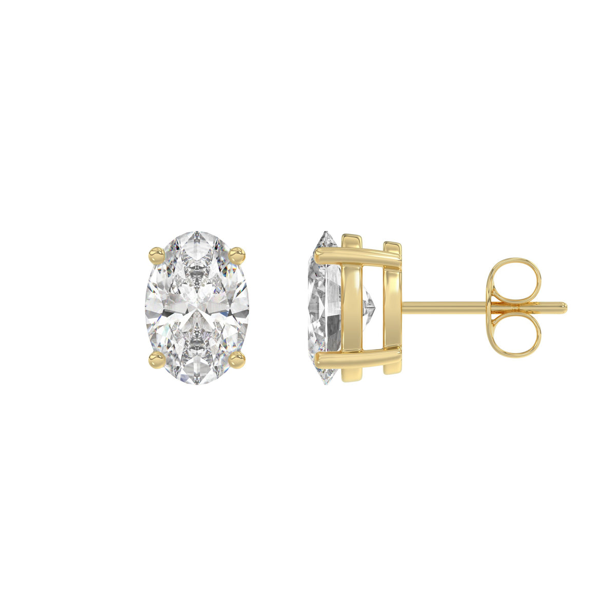 18K Yellow Gold, flat view