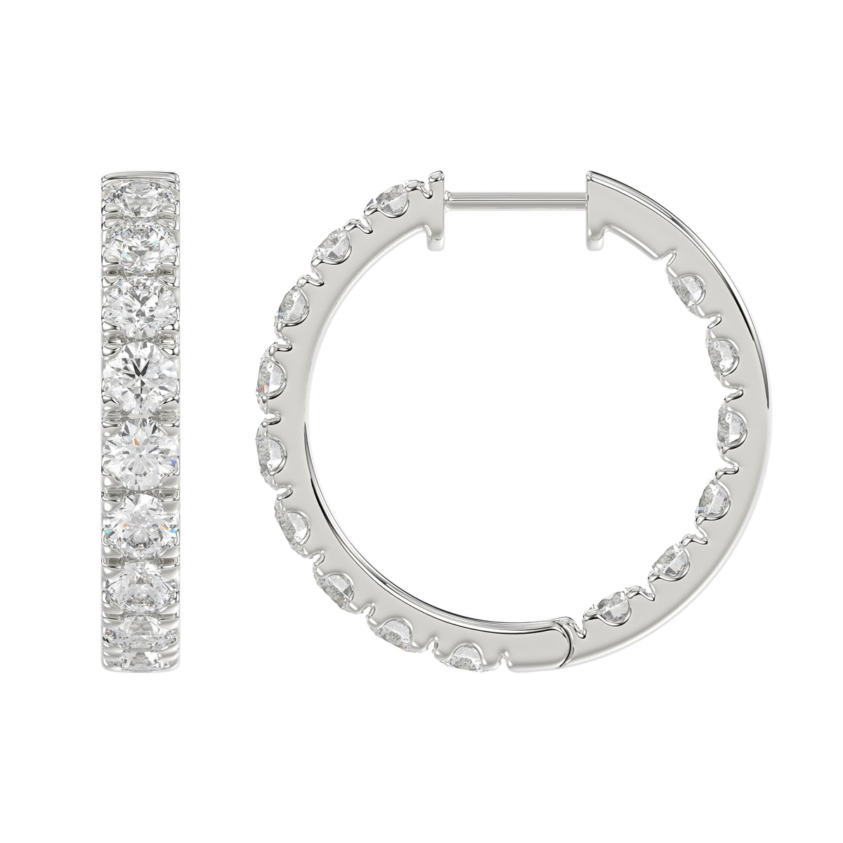 18K White Gold, flat view