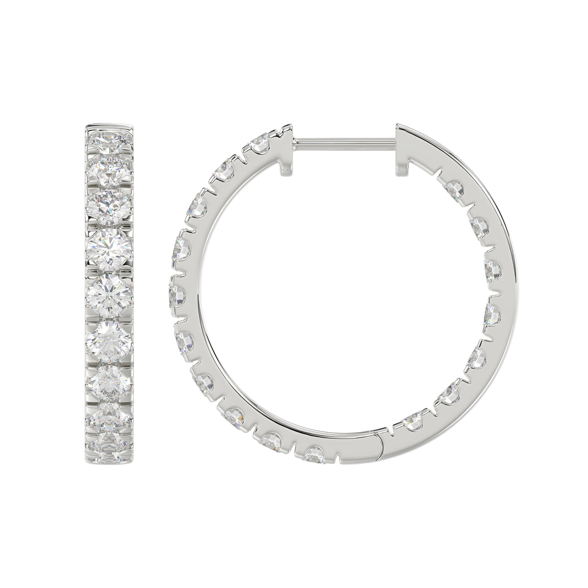 18K White Gold, flat view
