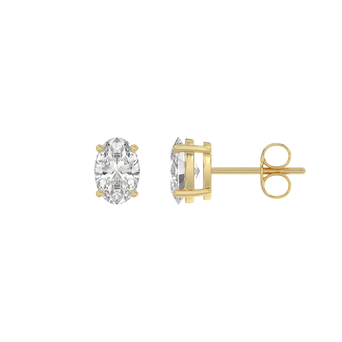 18K Yellow Gold, flat view
