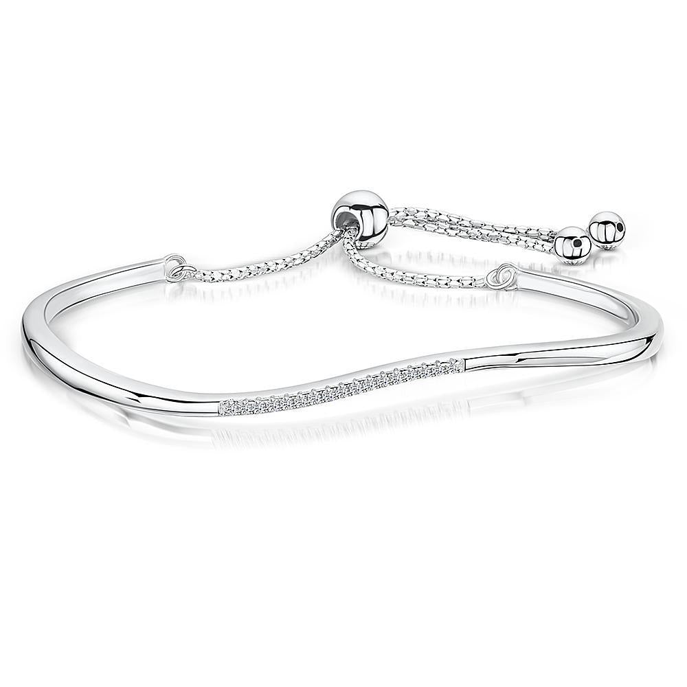 Sterling Silver Curve Top Friendship Bracelet