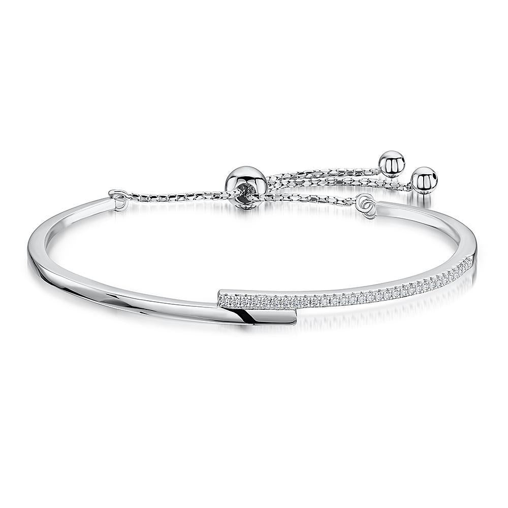 Sterling Silver   Overlapping Friendship  Bracelet
