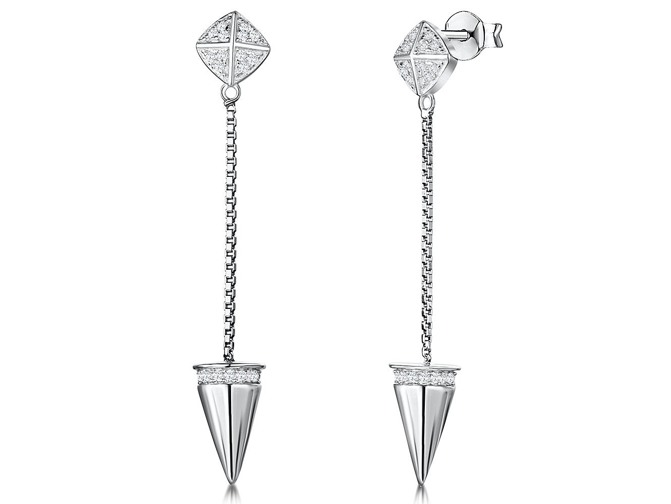 Sterling Silver Arrow Drop Earrings