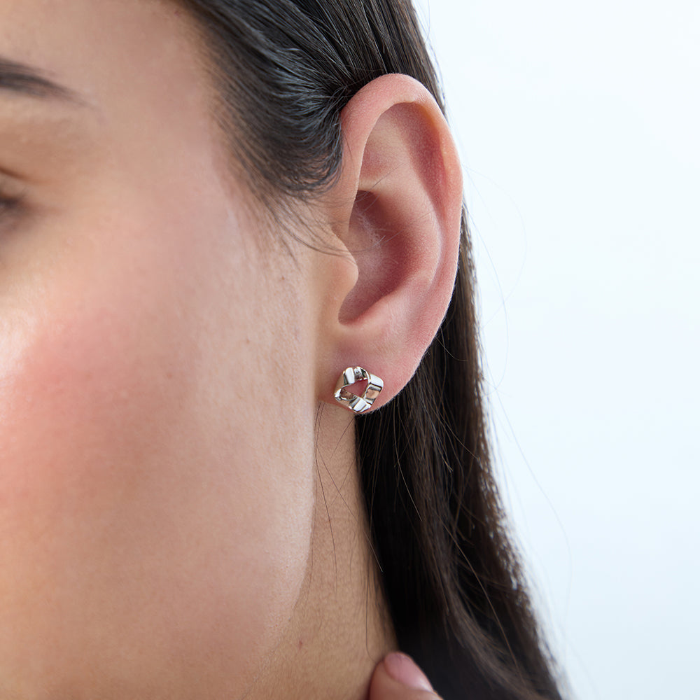 Sterling Silver Folded Stud Earrings