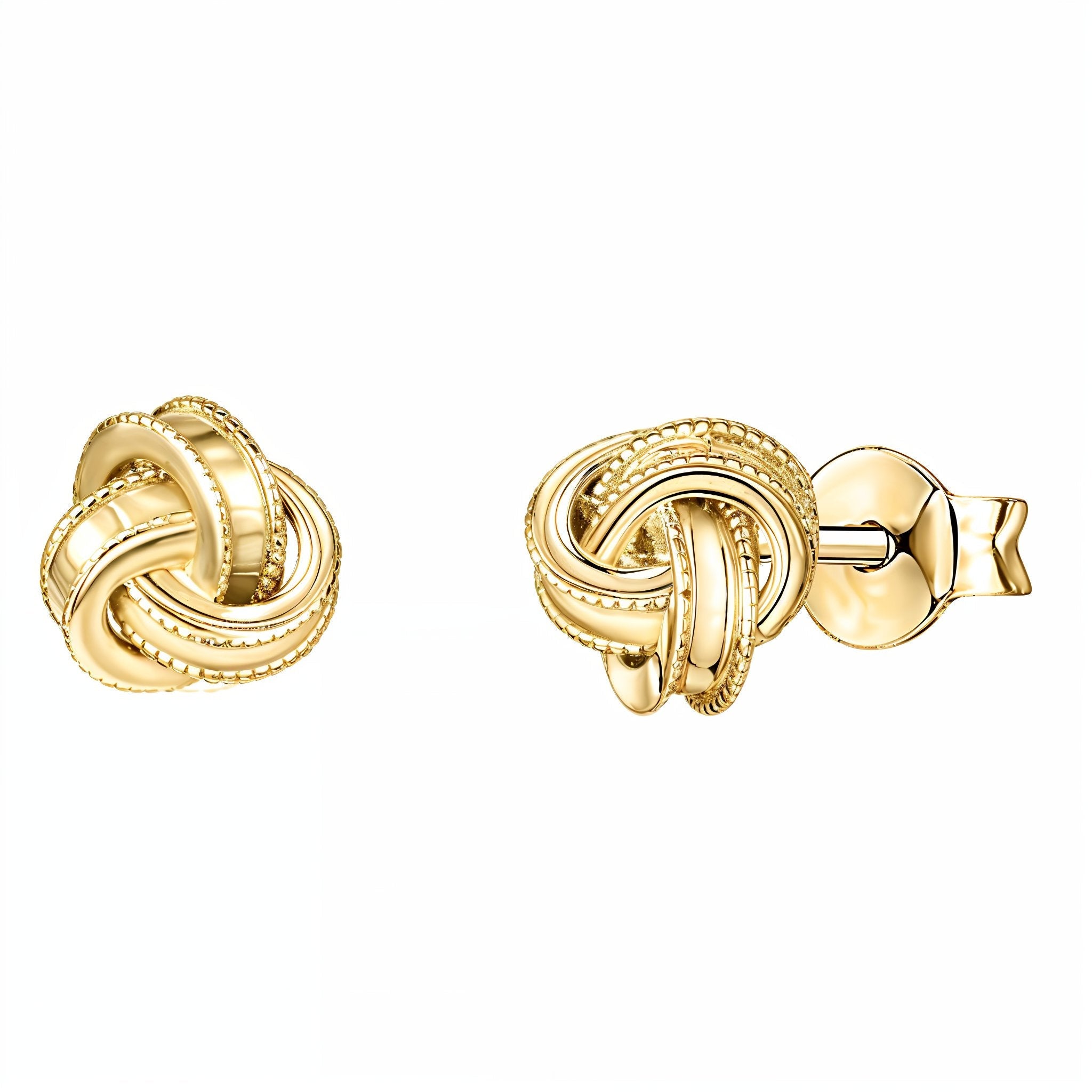 Gold Vermeil Small Woven Knot Stud Earrings