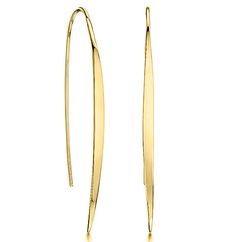 Gold Vermeil Polished Pull Through Threader Earrings