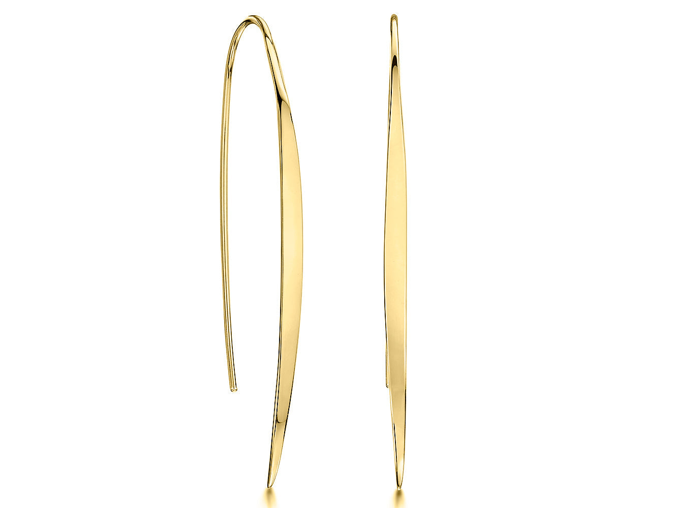 Gold Vermeil Polished Pull Through Threader Earrings