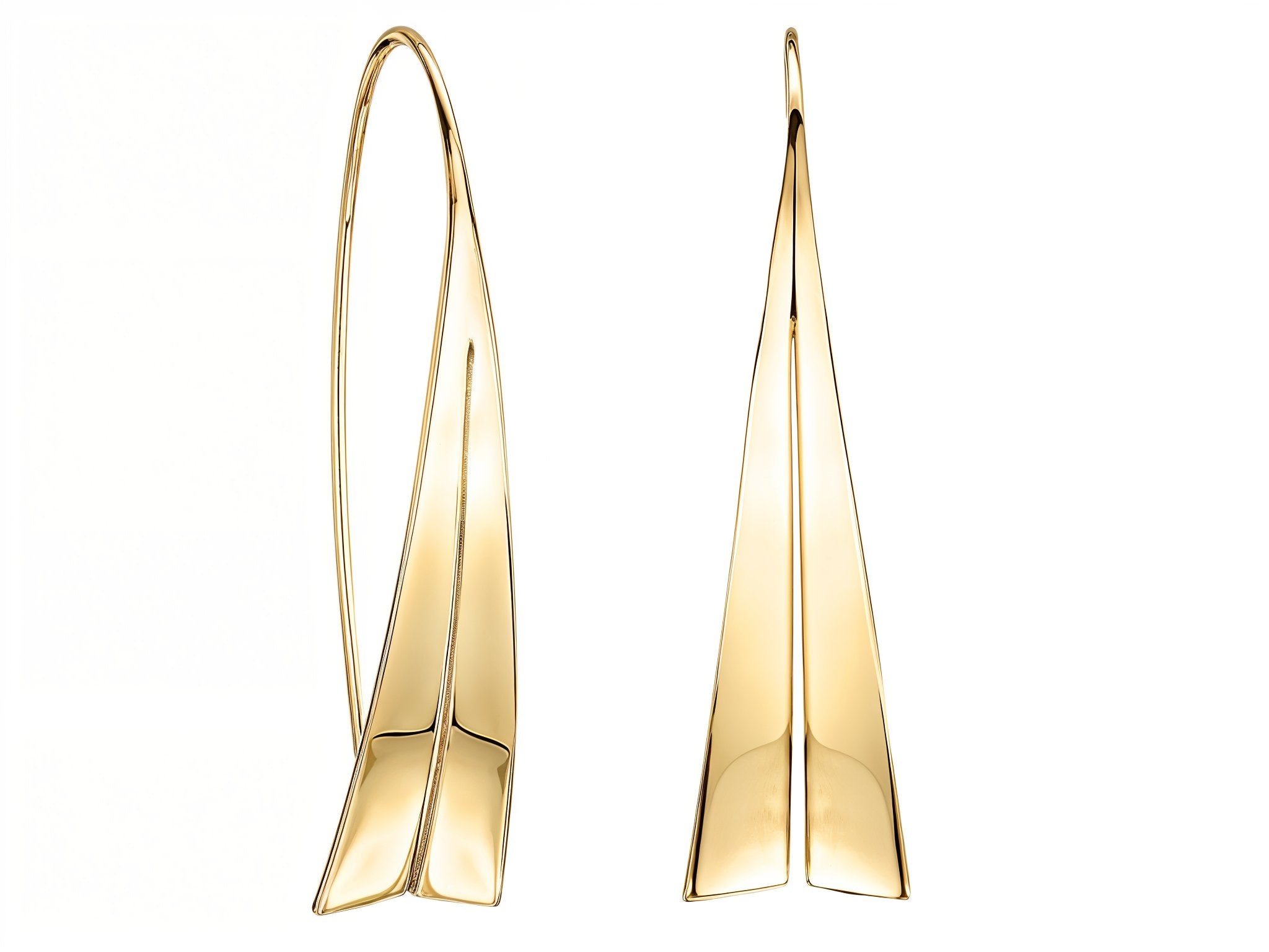 Gold Vermeil Sail Shape Pull Through Earrings