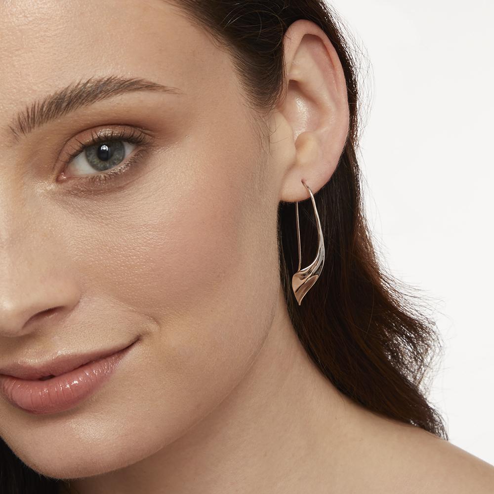 Sterling Silver Pull Through Twisted Wave Threader Earrings