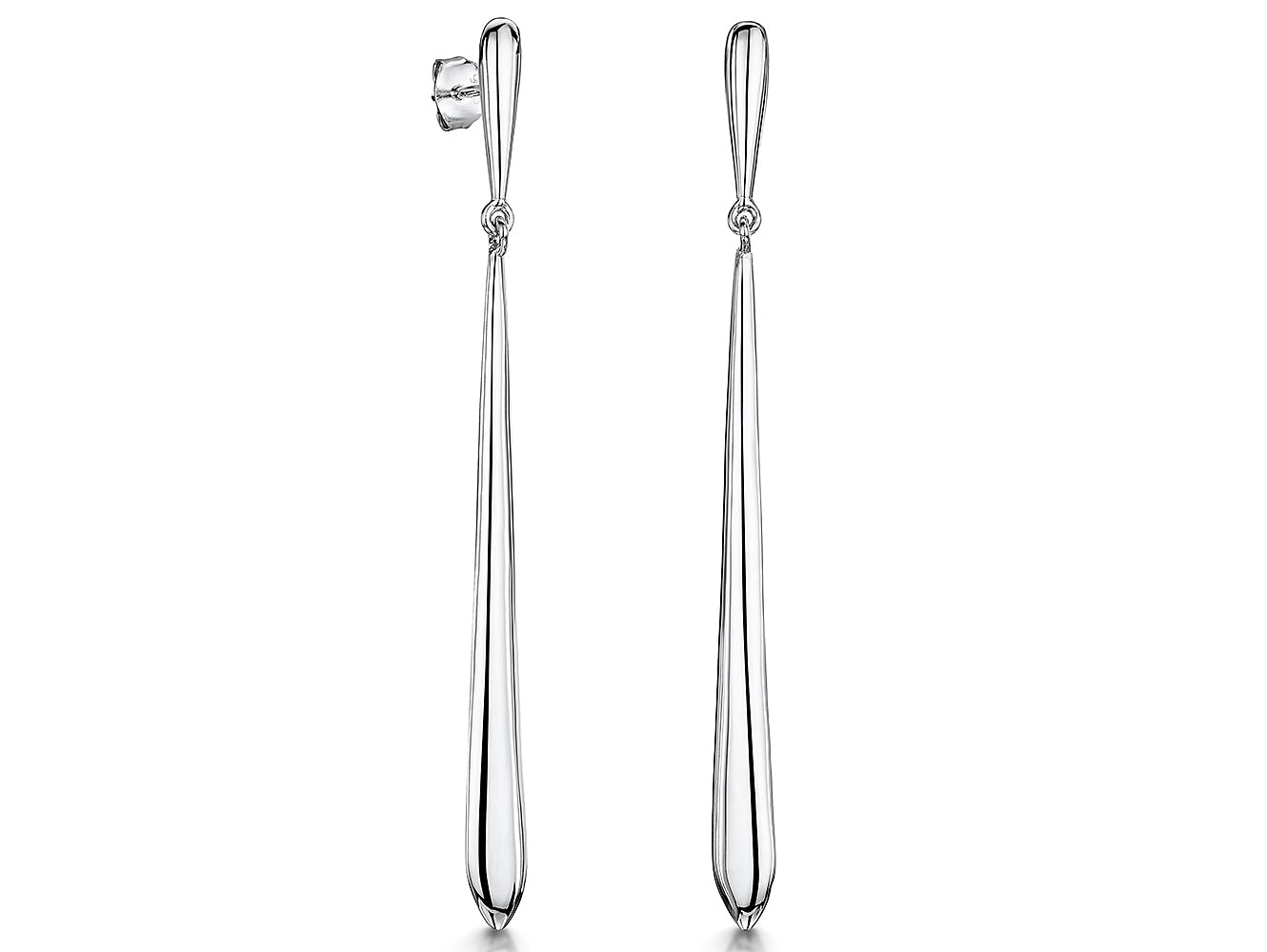 Sterling Silver Large Tear Drop Polished Earrings