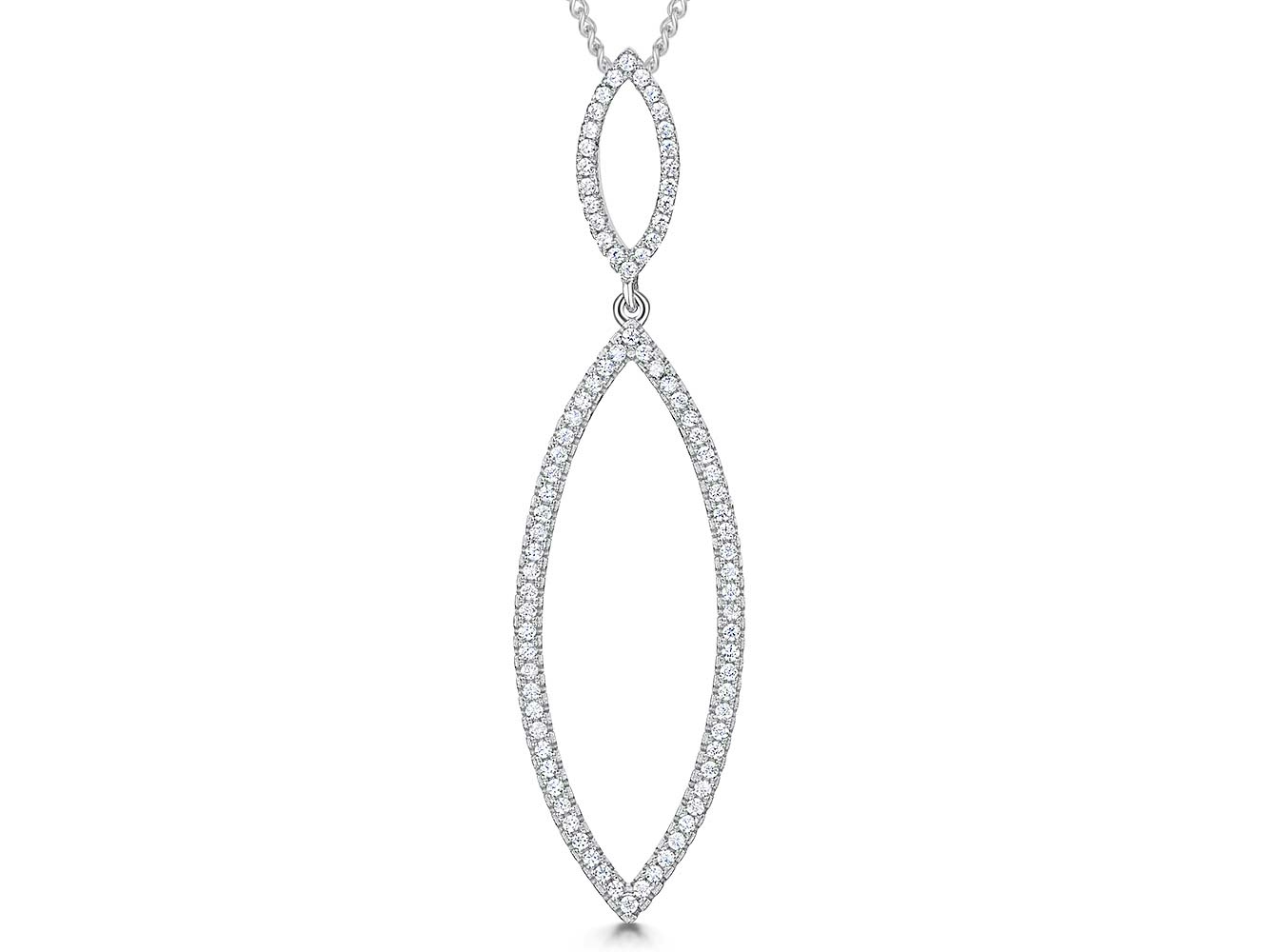 Sterling Silver Angular Oval Pendant