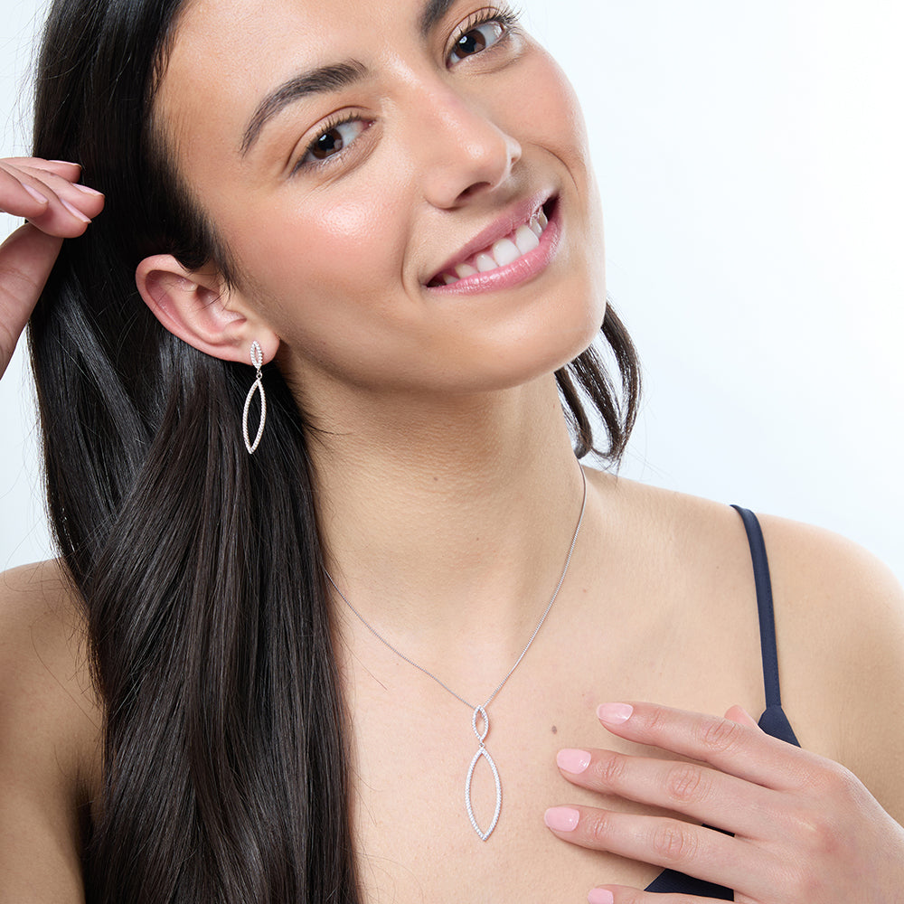 Sterling Silver Angular Oval Pendant