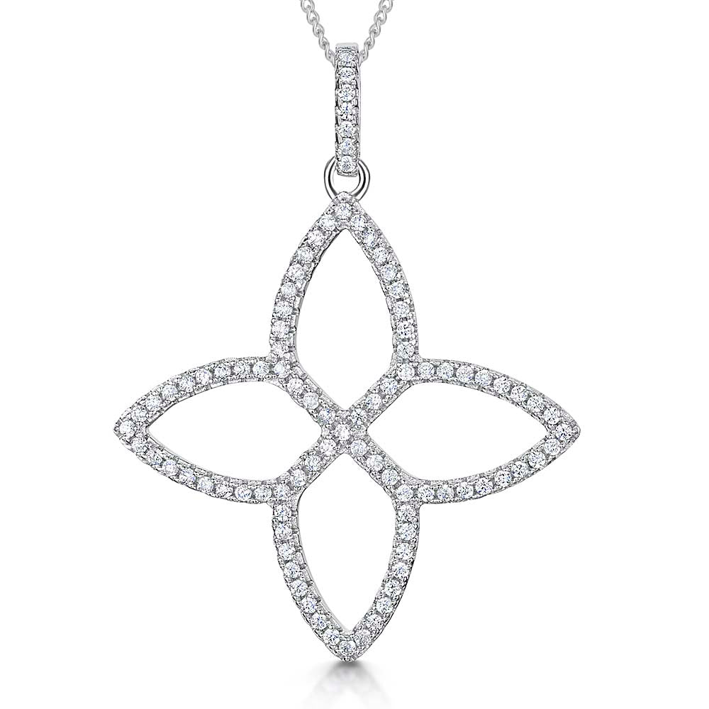 Sterling Silver Pointed Petal Pendant