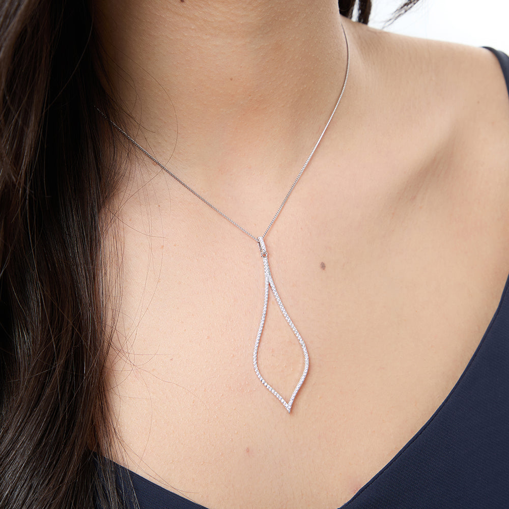 Sterling Silver Long Teardrop  Pendant