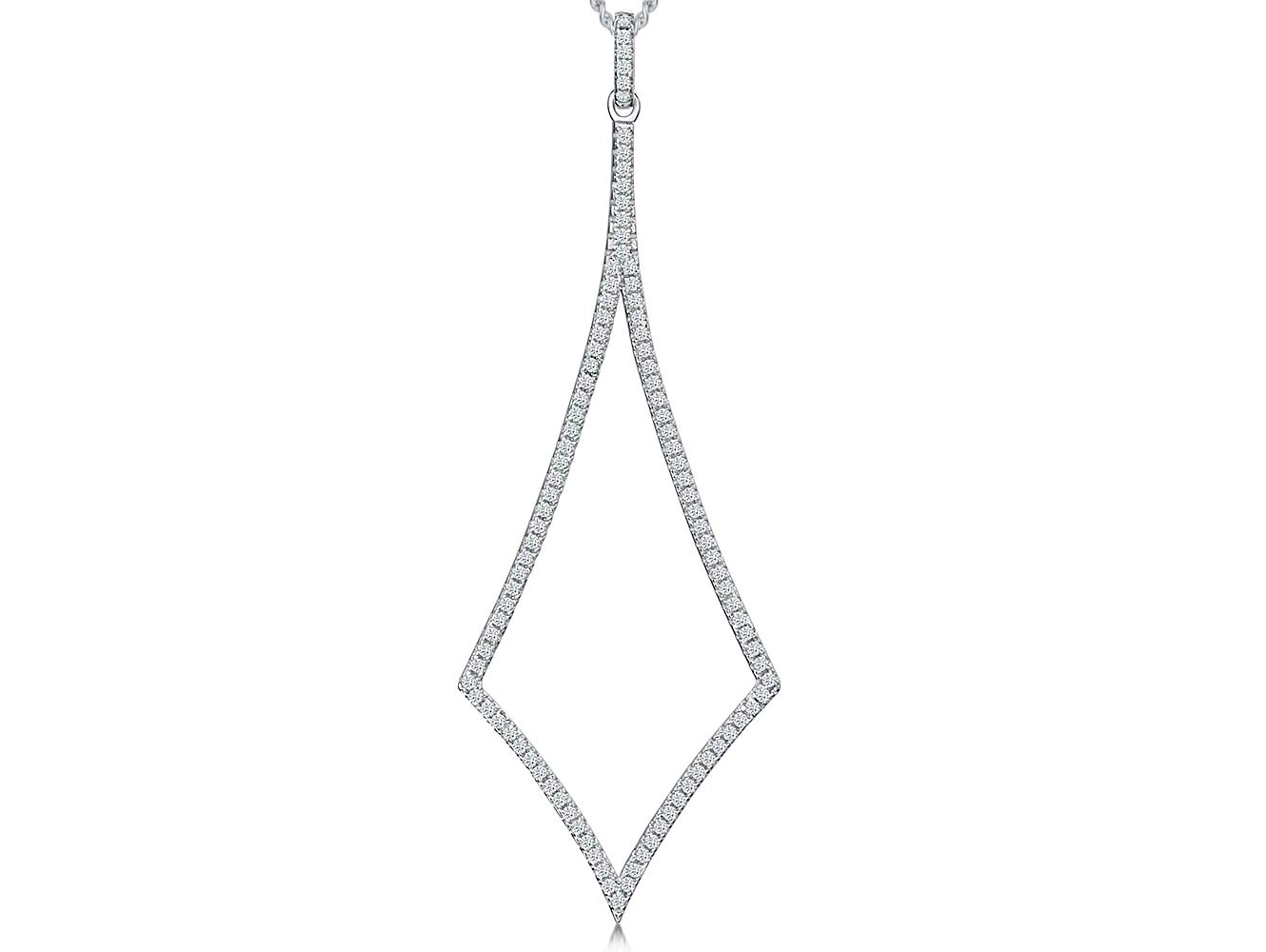 Sterling Silver Long Diamond Shaped Pendant