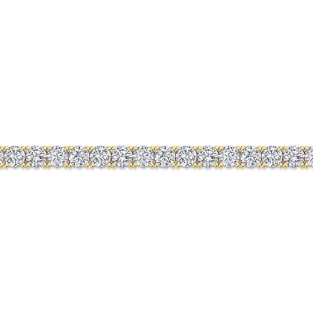 Yellow Gold Cubic Zirconia 11 Carat Line Bracelet