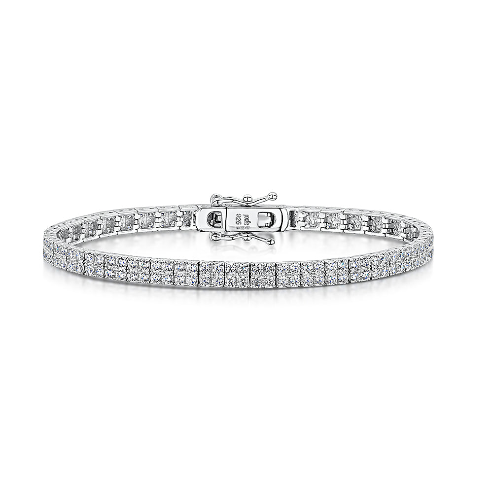 Sterling Silver Cubic Zirconia 5ct Tennis Bracelet