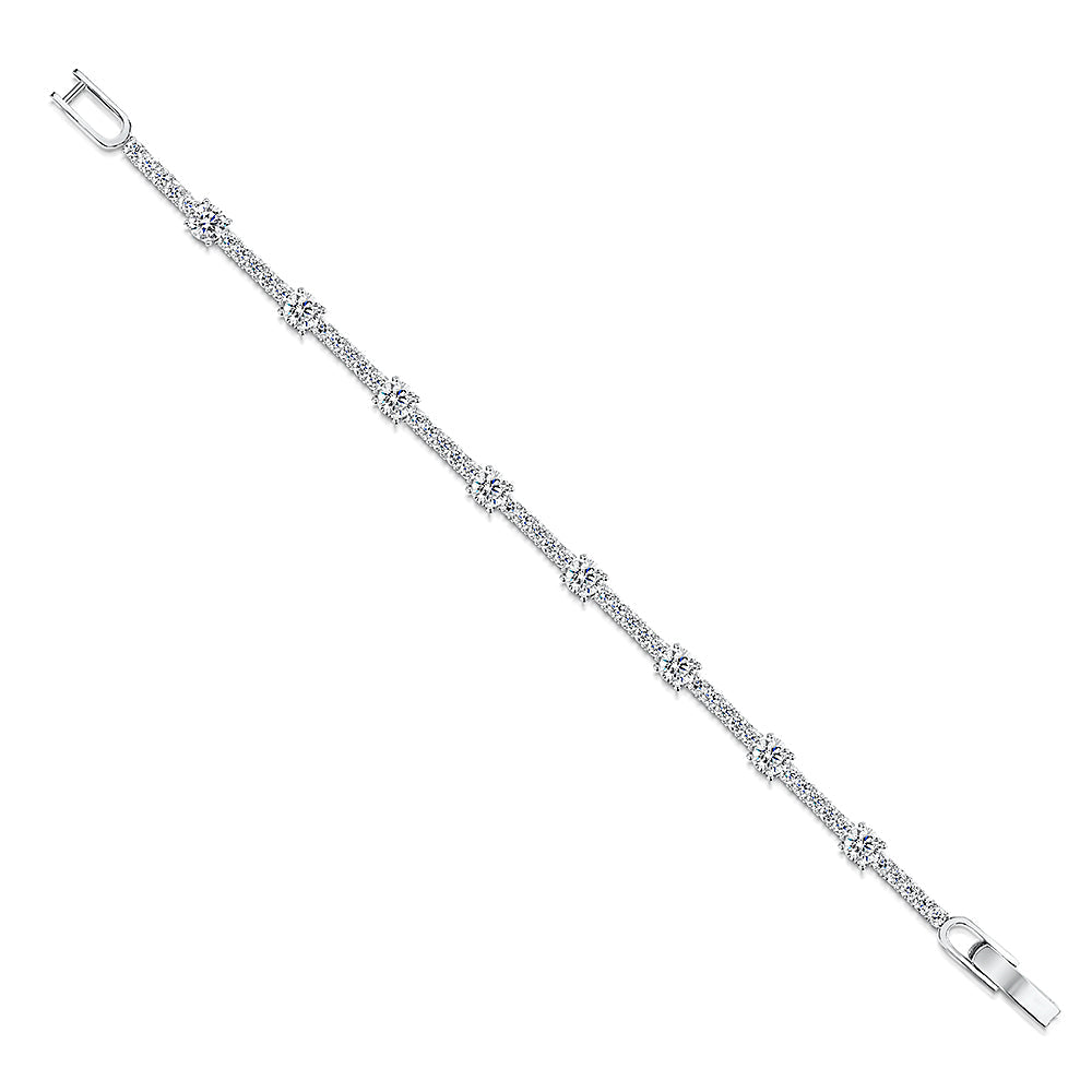 Sterling Silver 6.5 Carat Stones Cubic Zirconia Bracelet