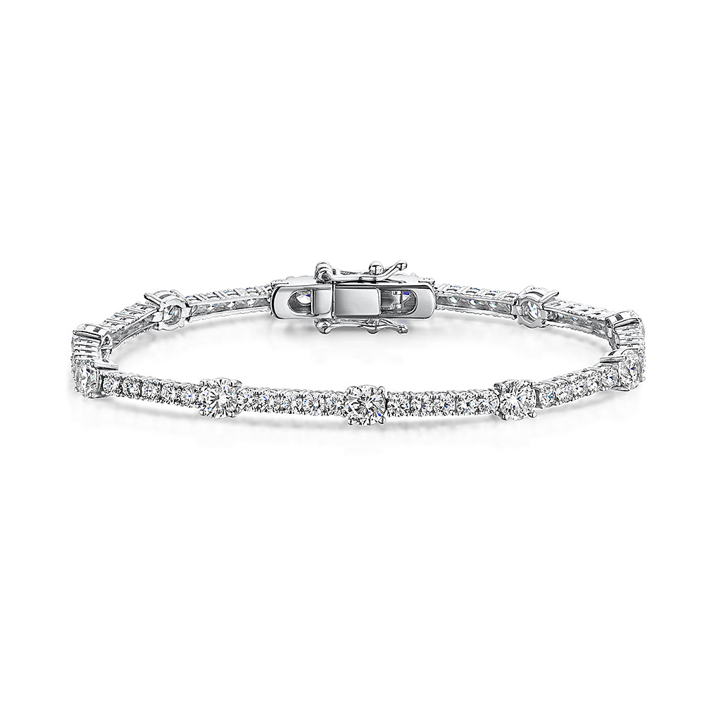 Sterling Silver 6.5 Carat Stones Cubic Zirconia Bracelet