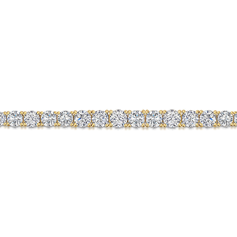 Yellow Gold 6.45ct Graduating Tennis Line Bracelet