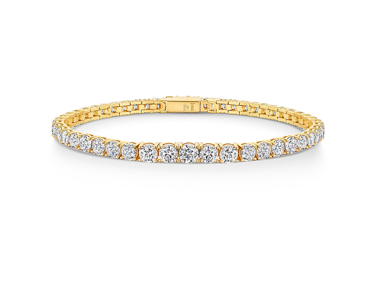 Yellow Gold 6.45ct Graduating Tennis Line Bracelet