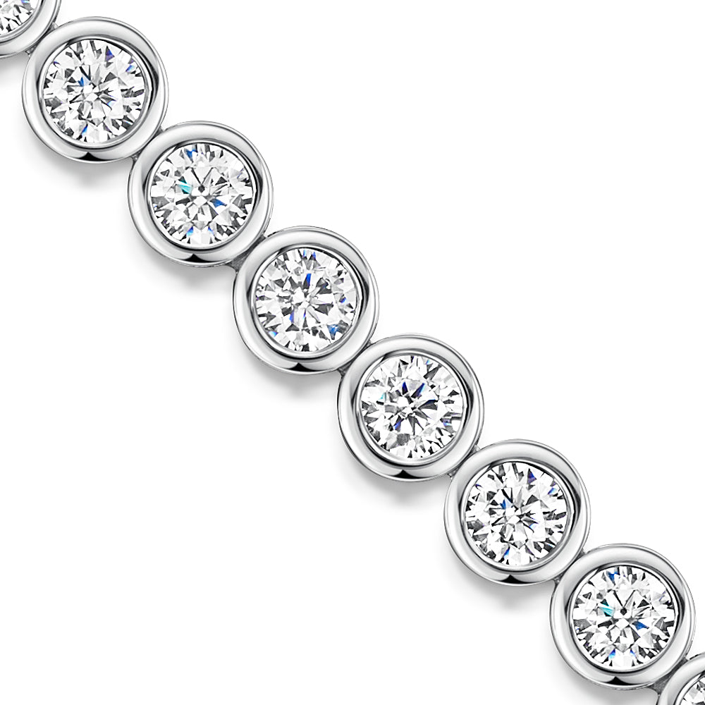Sterling Silver 6 Carat Rubover Cubic Zirconia Bracelet
